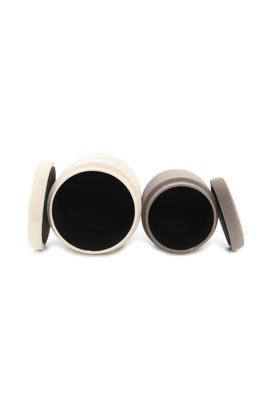 Hocker Hocker Zora 225 2er-Set Elfenbein / Taupe