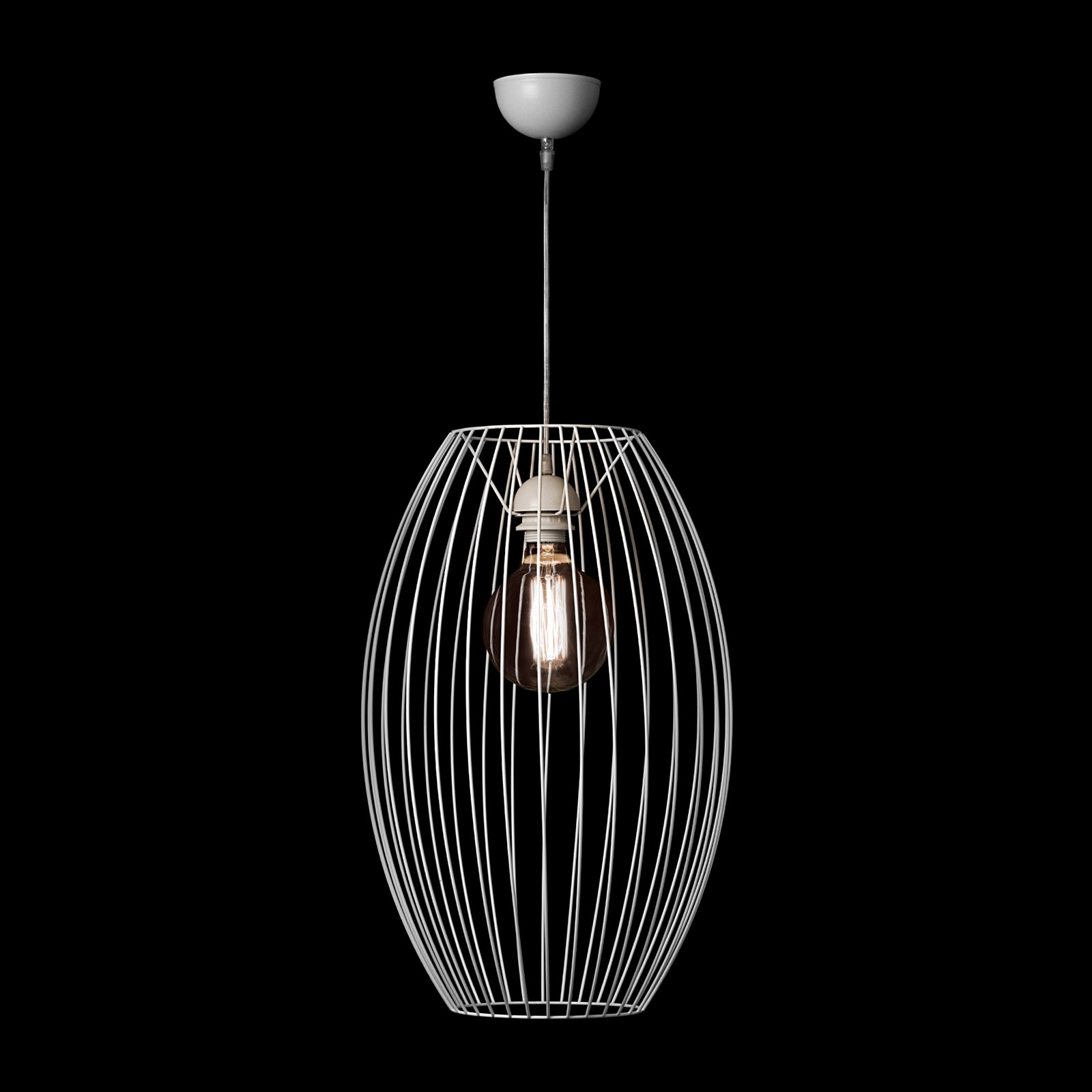 Deckenlampe mit Drahtgestell Weiß
