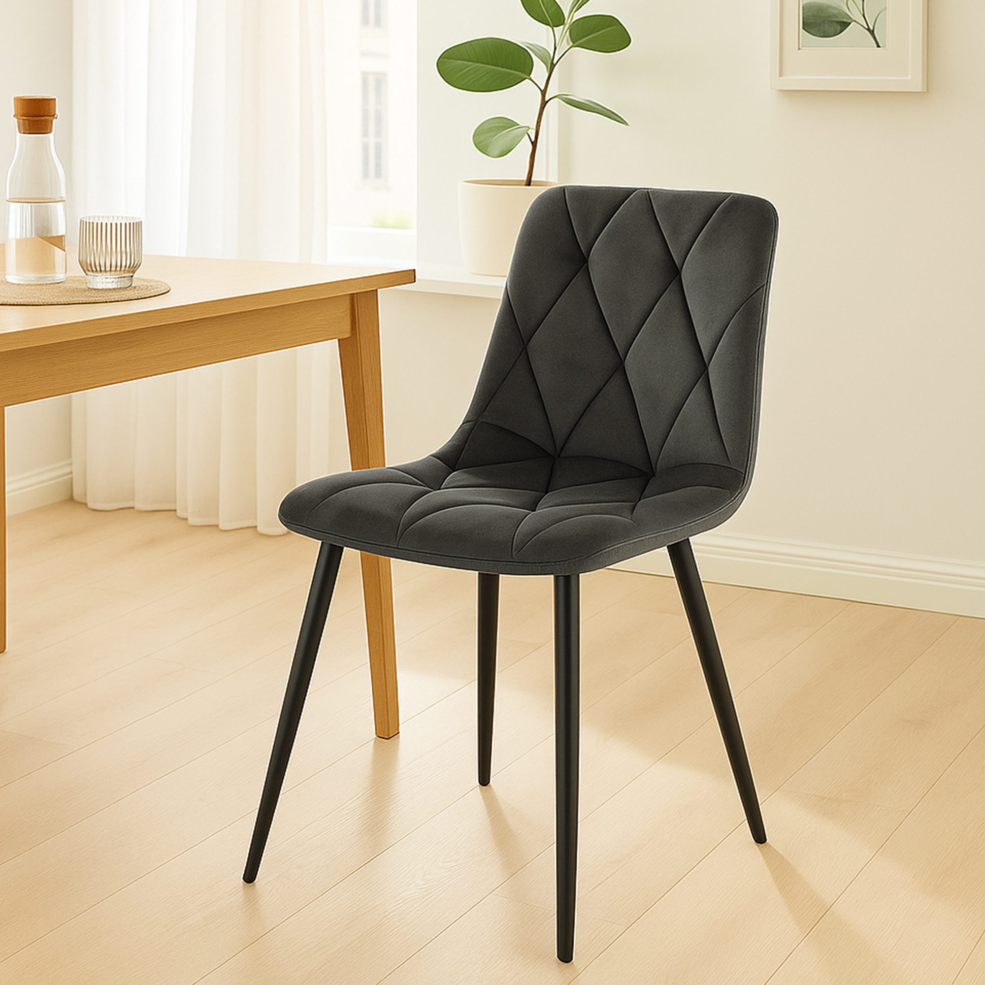 2er Set Esszimmerstuhl Clairton Samt