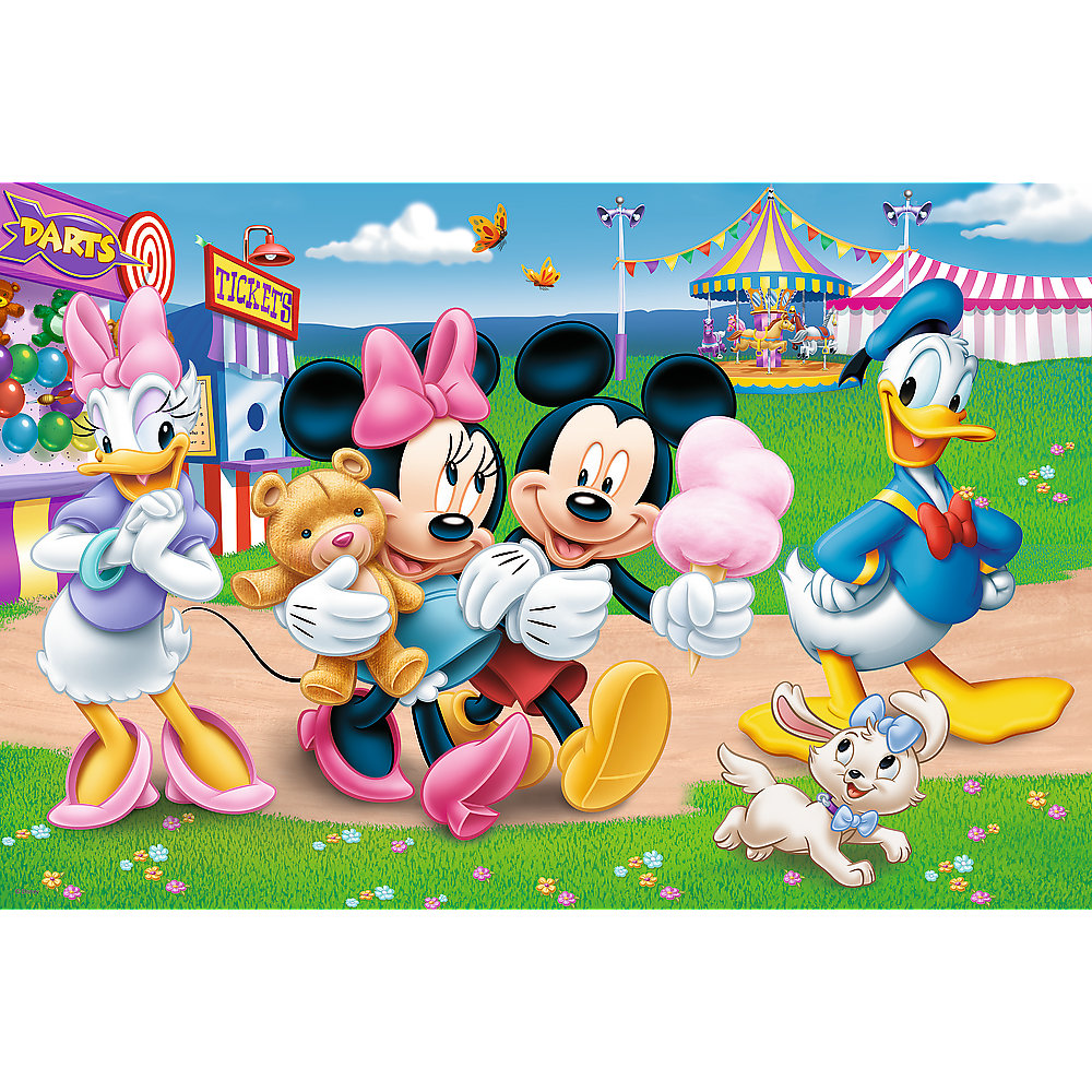Trefl Puzzles Disney Mickey + Minnie Mouse - Primo Super Maxi Puzzle 24 Teile und Malvorlage