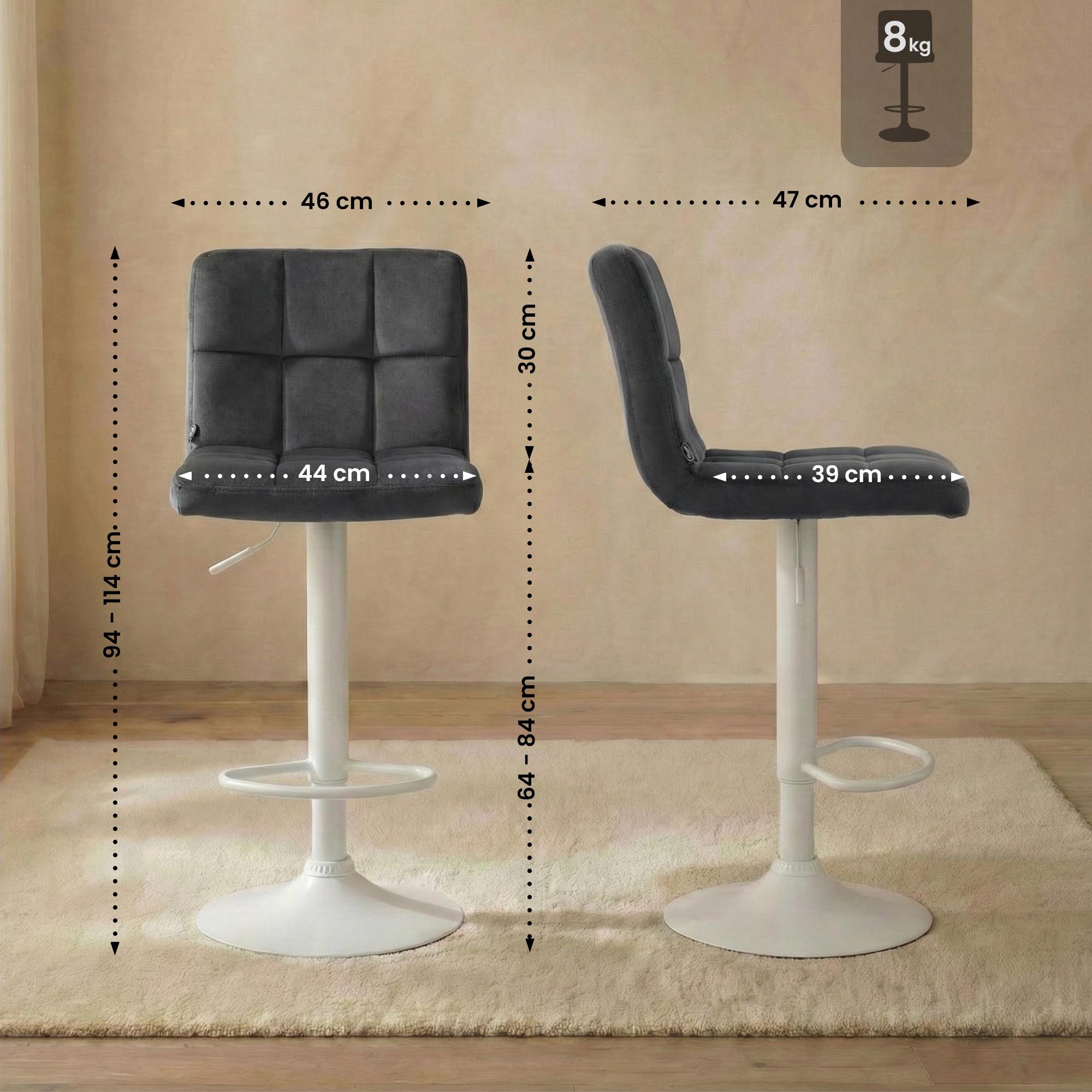 Barhocker Peru Samt weiß