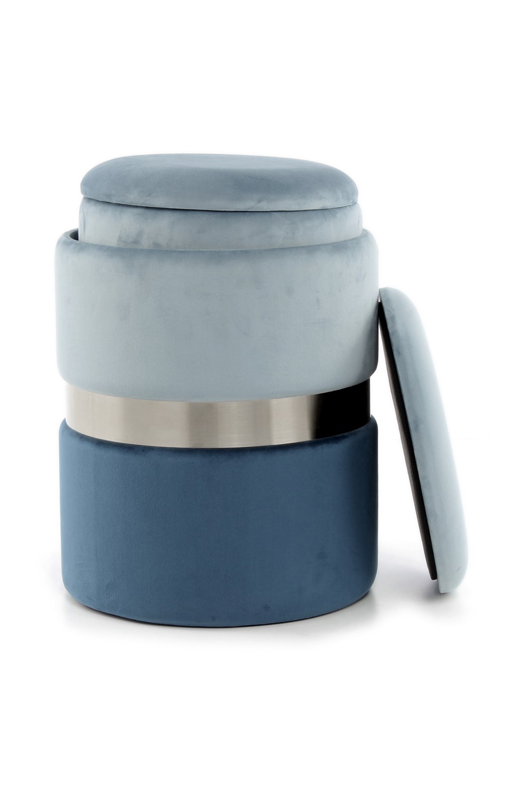 Hocker Hocker Zora 125 2er-Set Hellblau / Silber / Blau