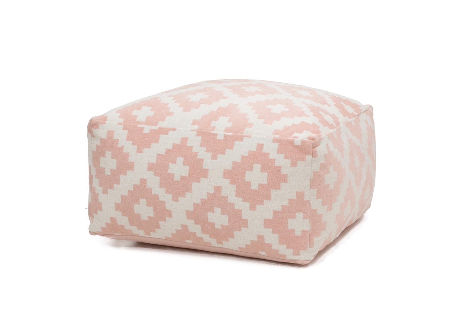 Pouf Unwind Pouf & Cushion Set 260 Weiß / Pastellrosa 80cm x 80cm