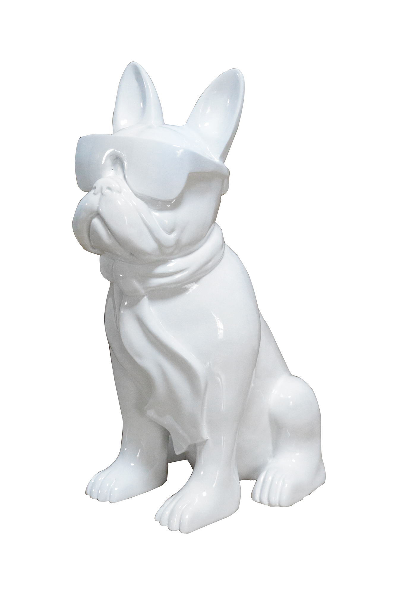 Bullhund-Skulptur Weiß