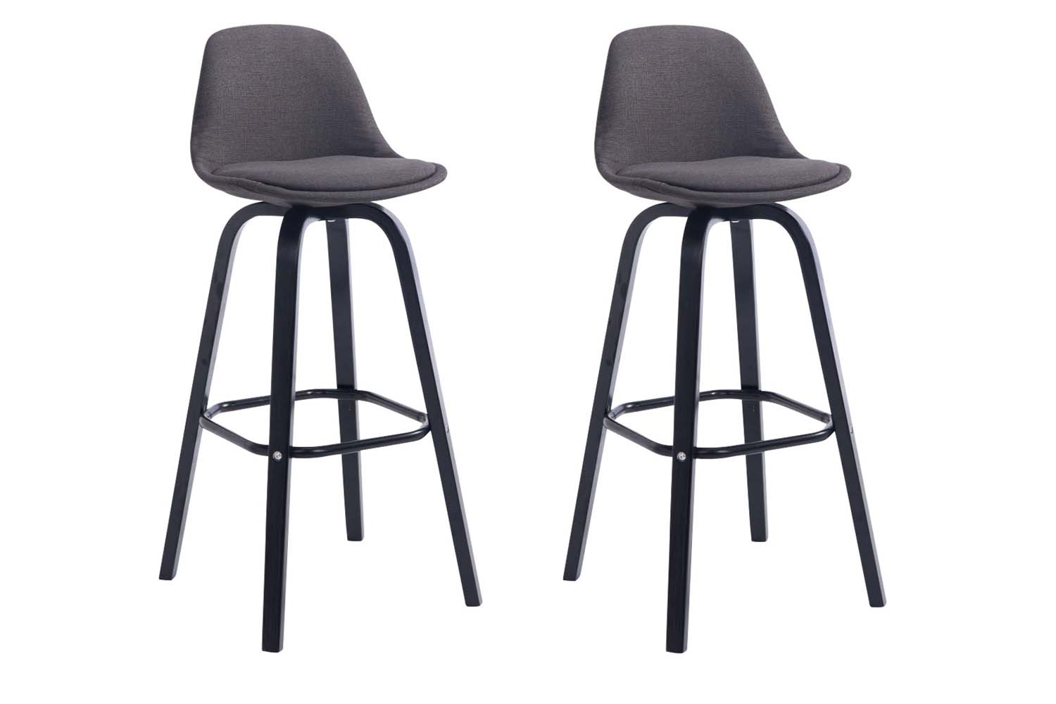 2er Set Barhocker Avika Stoff schwarz