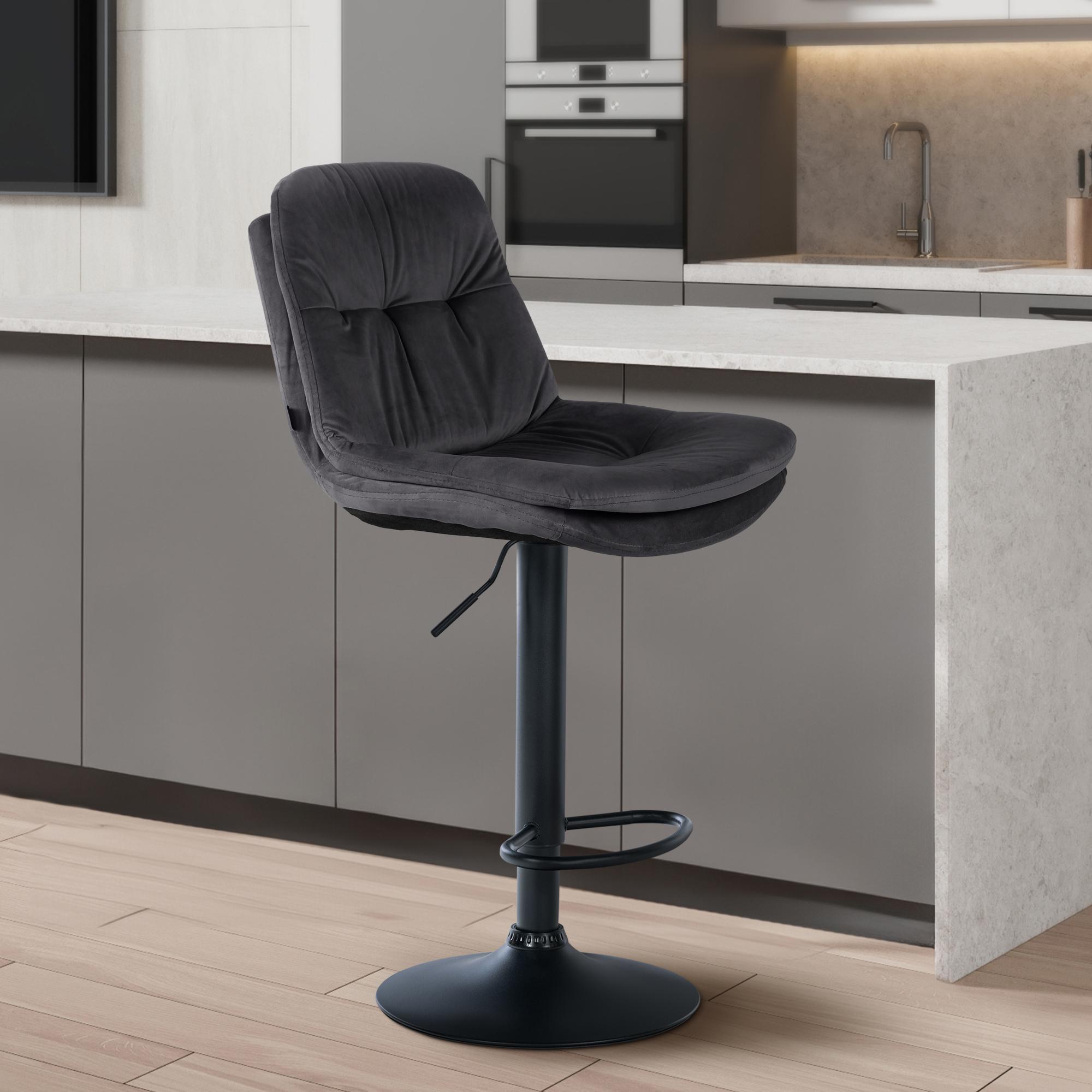 Barhocker Laurel Samt schwarz