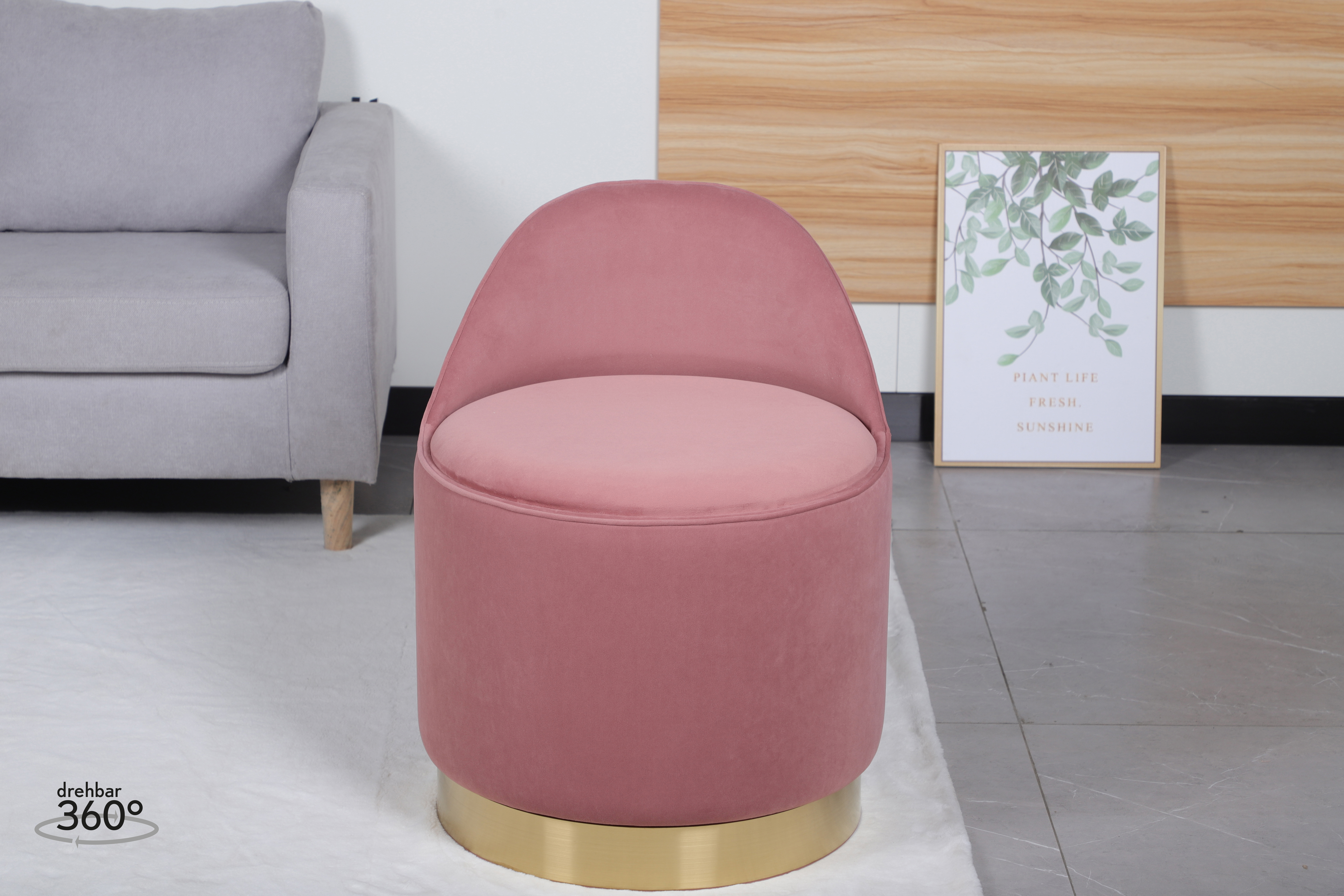 Eleganter Drehhocker Altrosa