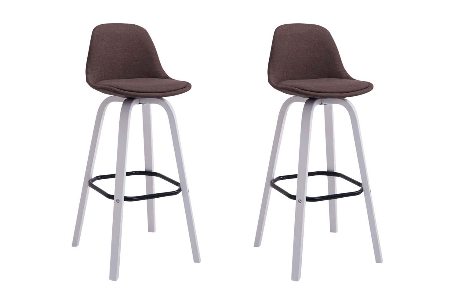 2er Set Barhocker Avika Stoff weiß