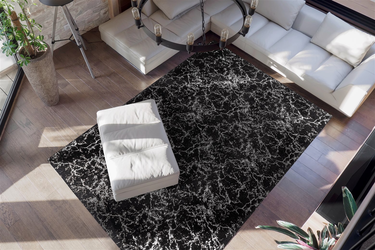 Teppich Bijou 225 Schwarz / Silber 200cm x 290cm