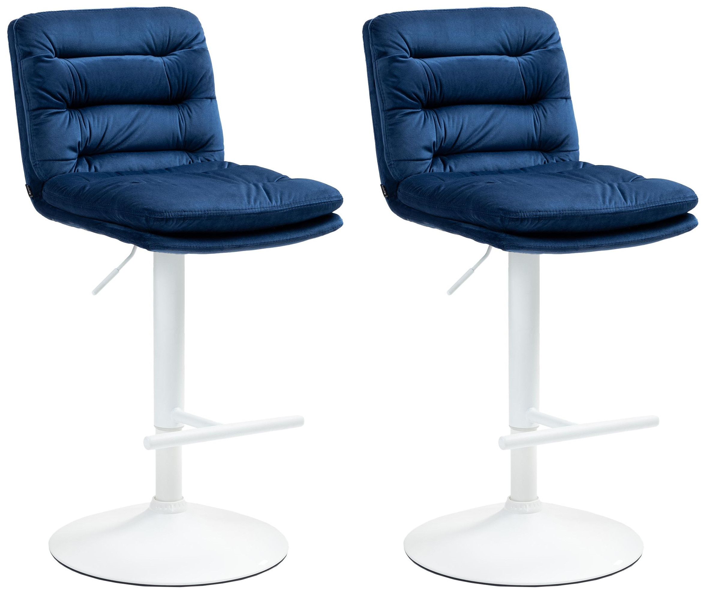 2er Set Barhocker Damar Samt weiß