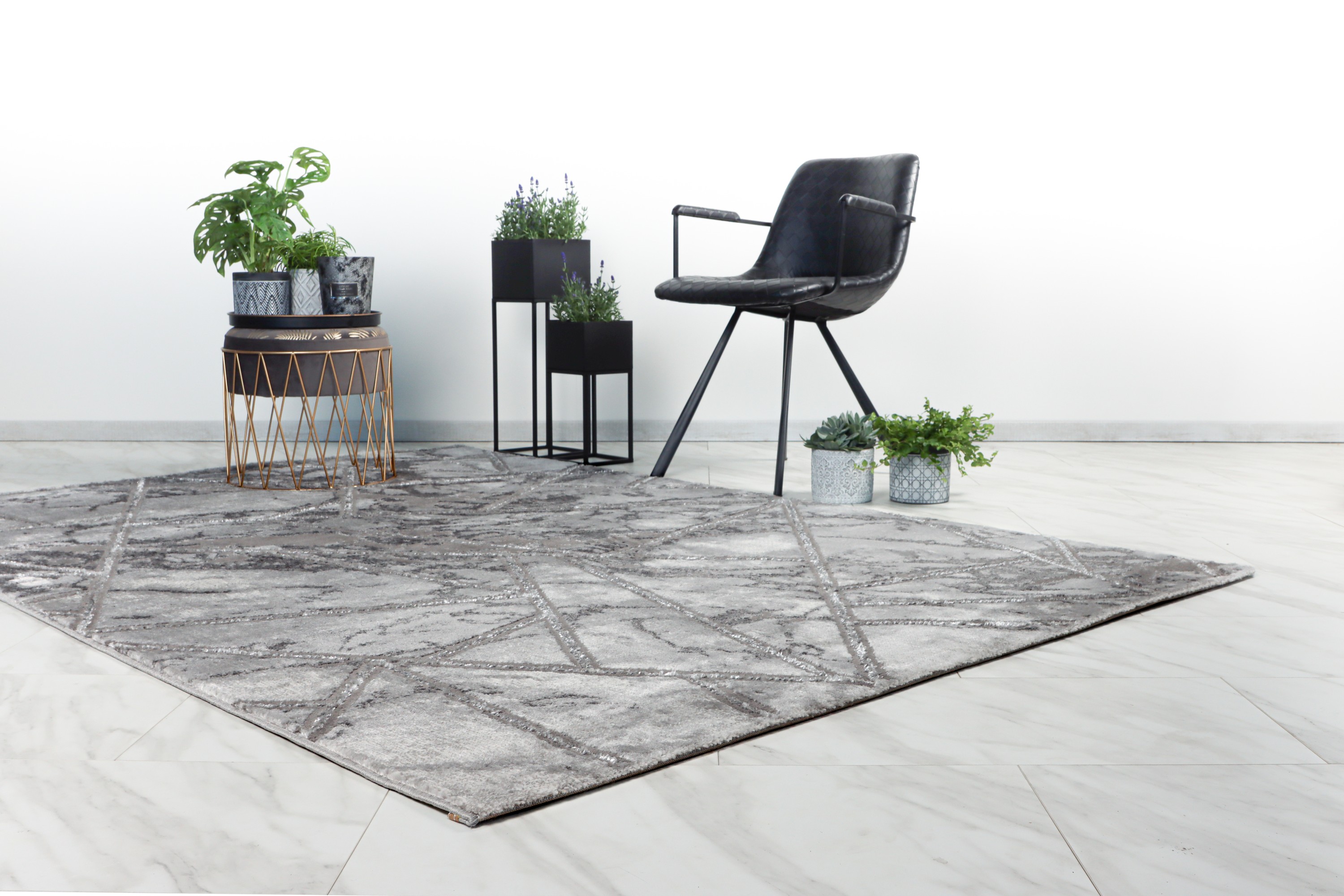 Teppich Mineral 225 Silber 200 x 290 cm