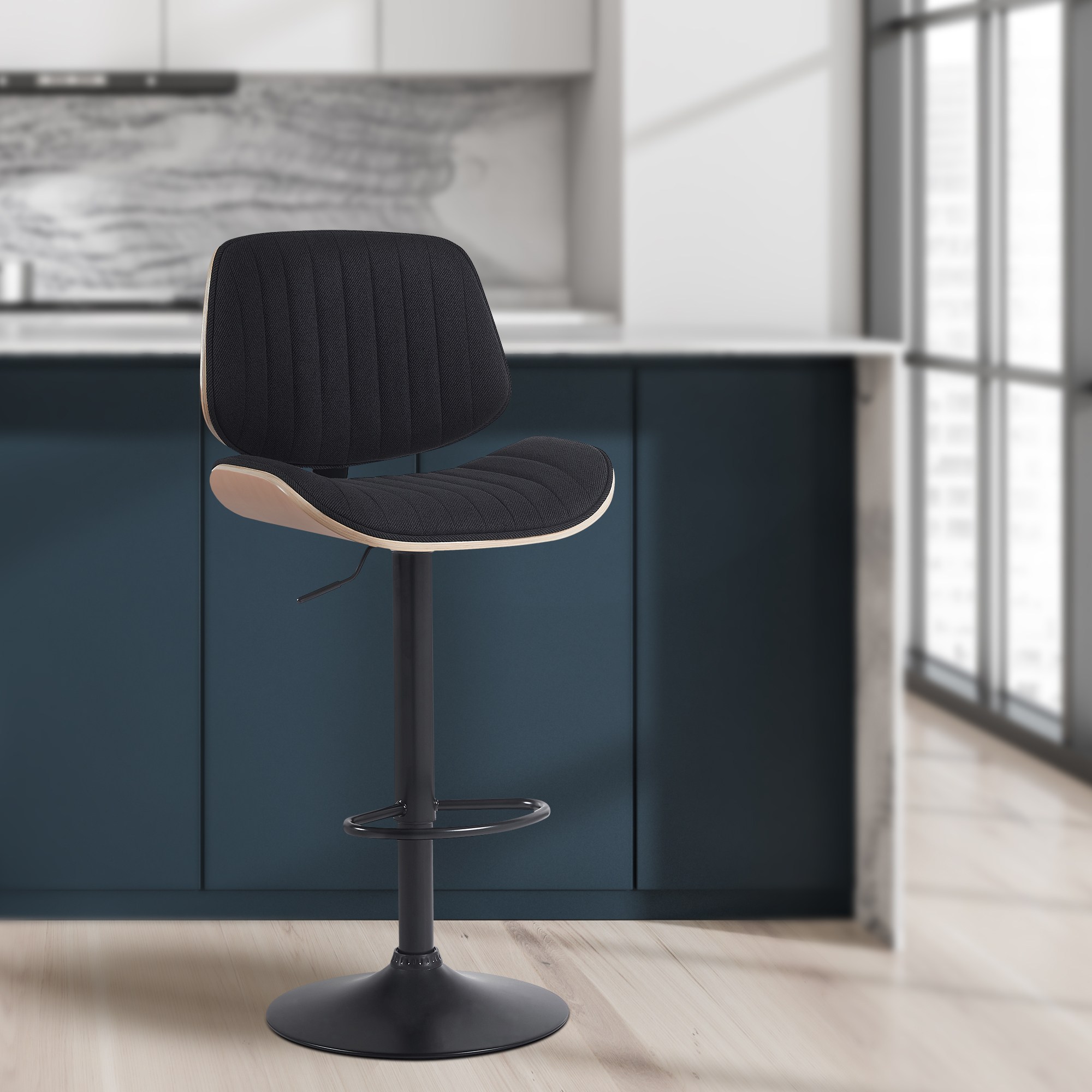 Barhocker Clawson Stoff schwarz