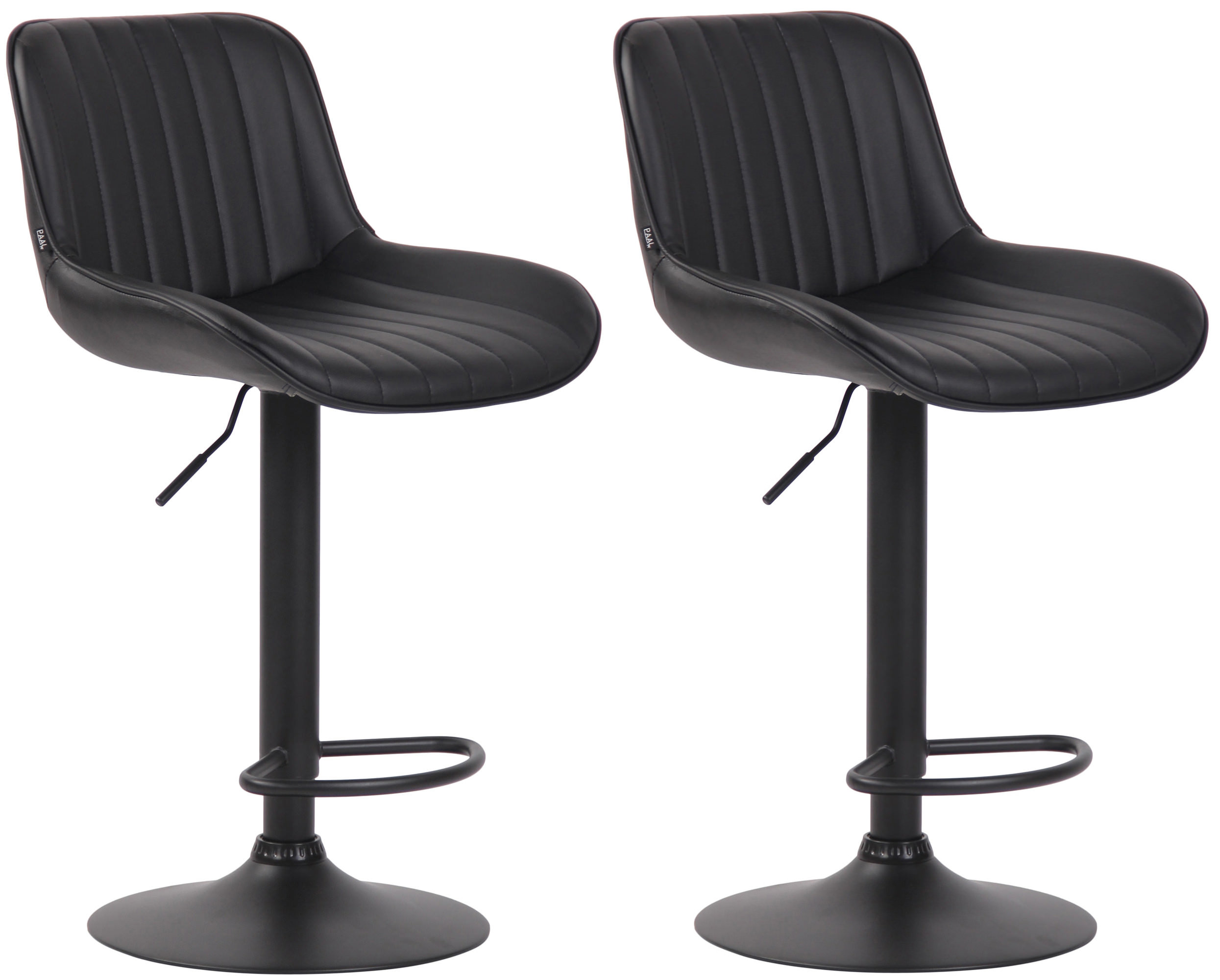 2er Set Barhocker Lentini Kunstleder schwarz