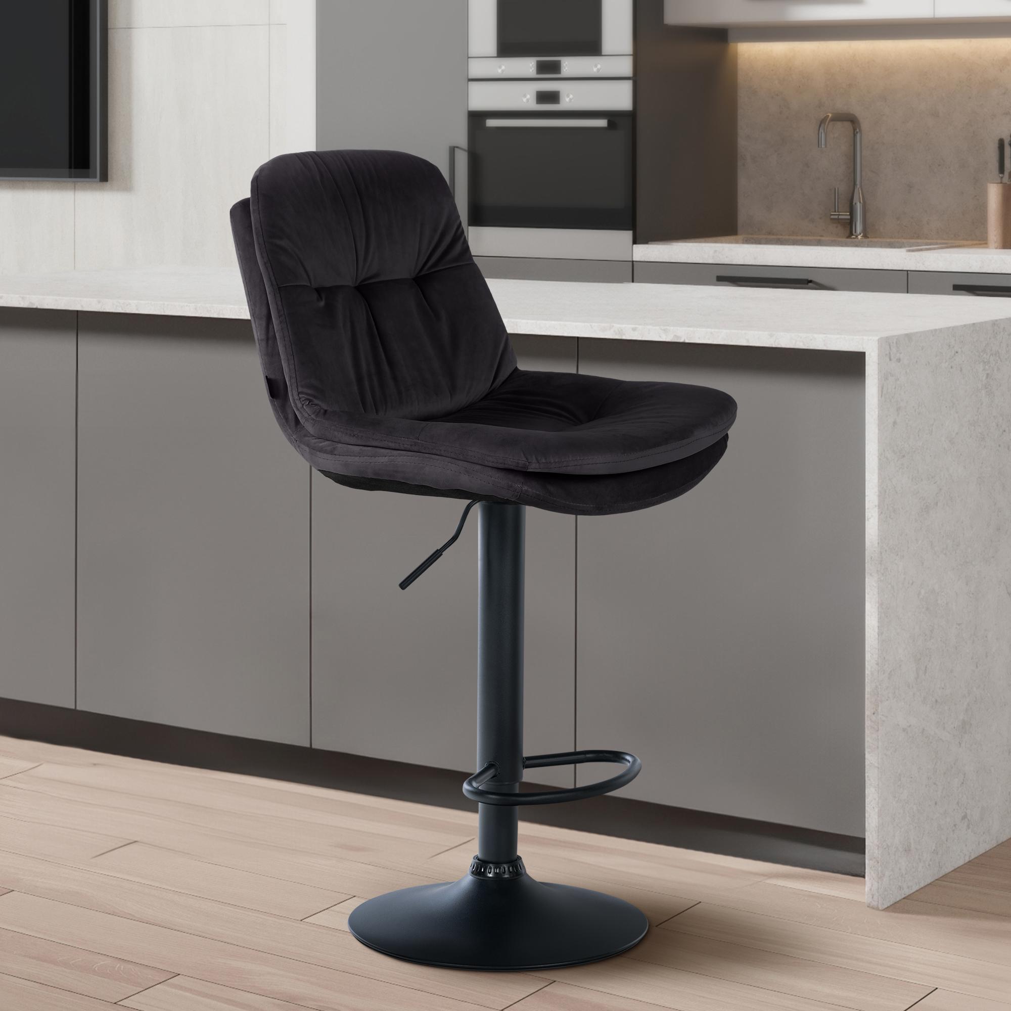 Barhocker Laurel Samt schwarz