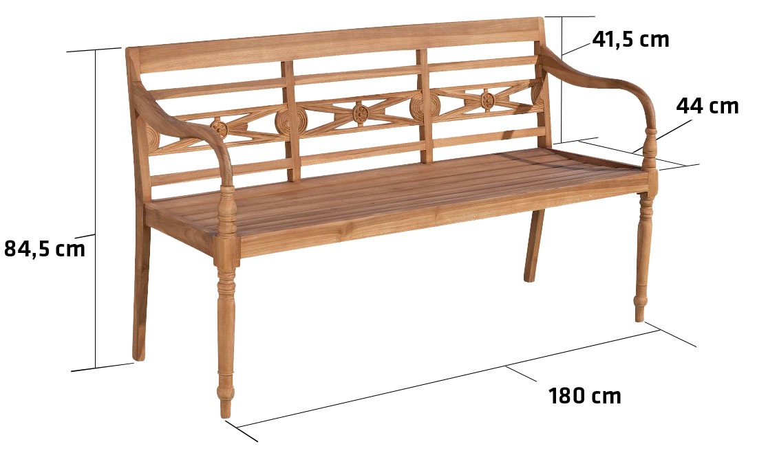 Teakbank Maryland 180 cm