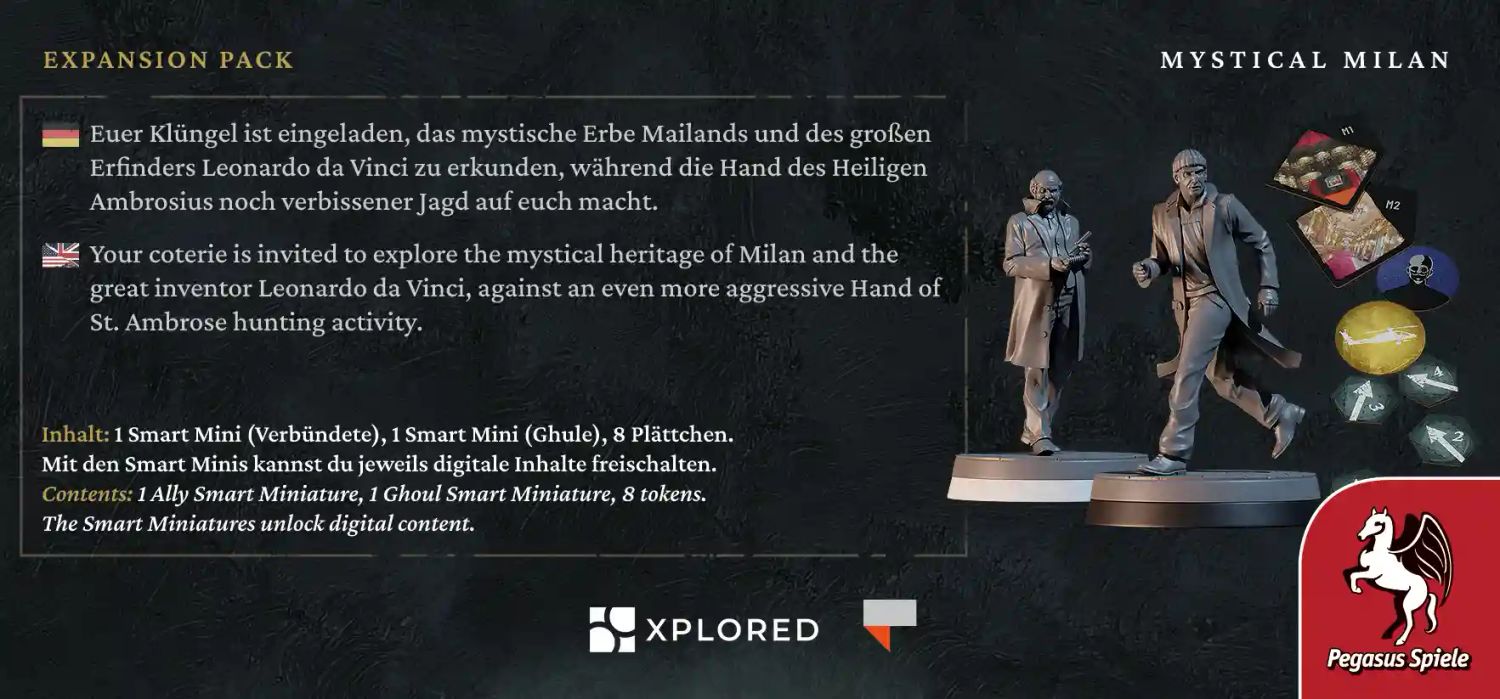 Pegasus Brettspiele & Gesellschaftsspiele Teburu: Vampire: The Masquerade – Milan Uprising: Mystical Milan [Erweiterung] – Expertenspiel