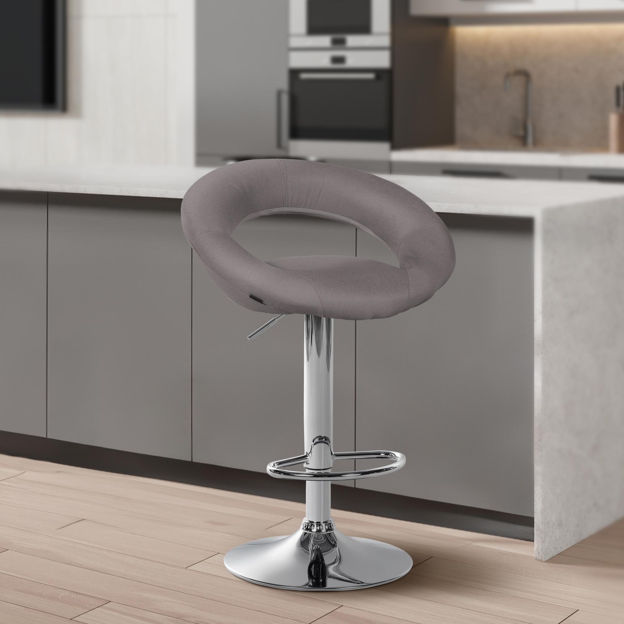 Barhocker Olinda Stoff chrom