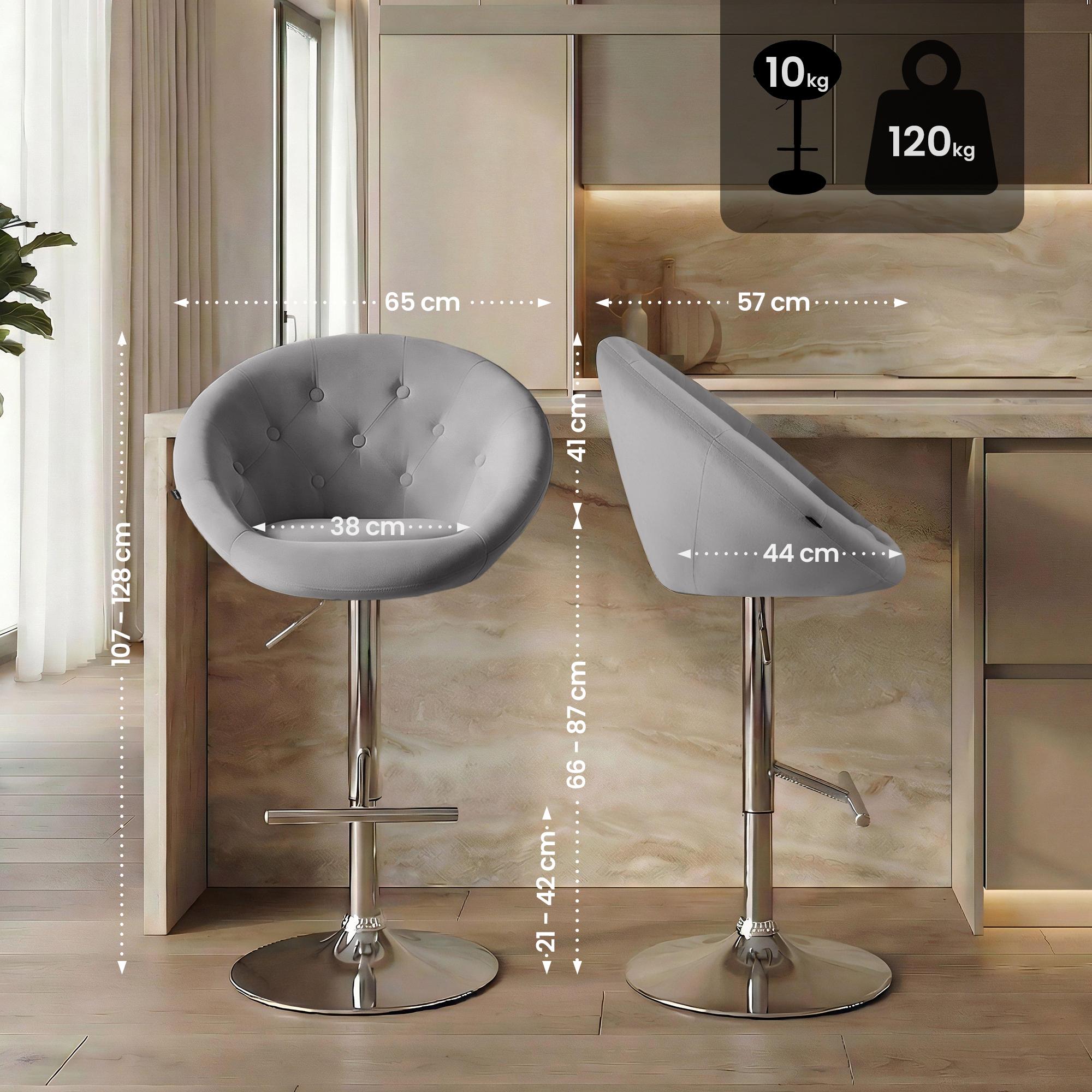 Barhocker London Samt chrom
