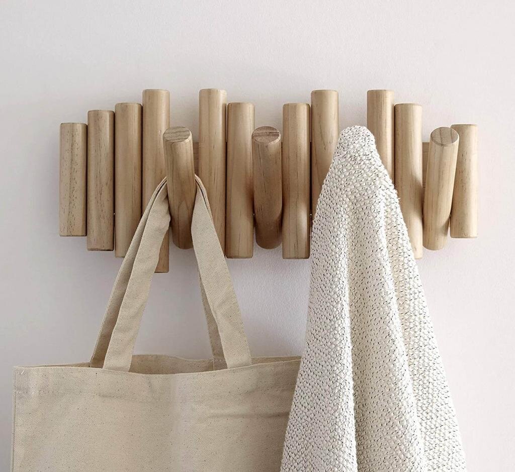 Umbra Picket mit 5 Garderobenhaken natural 1011471-390 Garderobenleiste Wandhaken Kleiderhaken