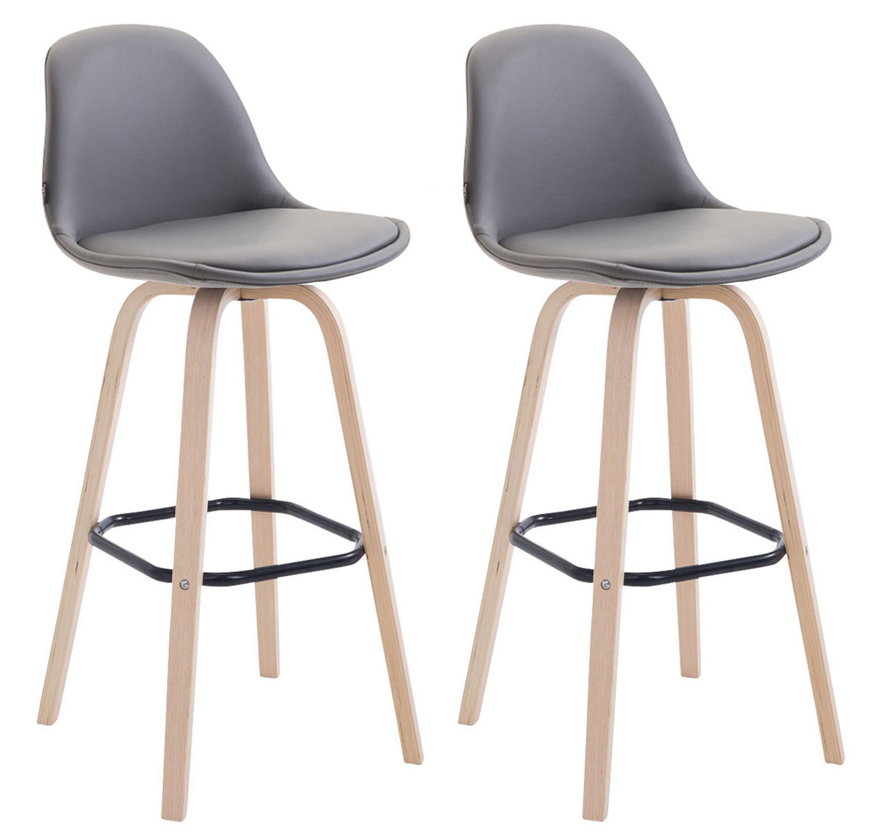 2er Set Barhocker Avika Kunstleder natura