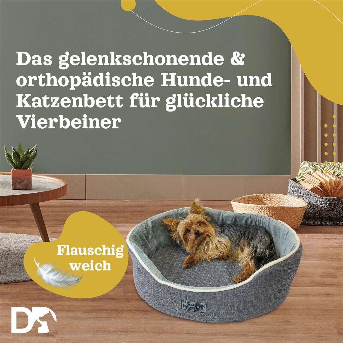 DD-05 Orthopädisches Luxus Katzenbett Hundebett Memory Schaum in Gr. S,L,XL