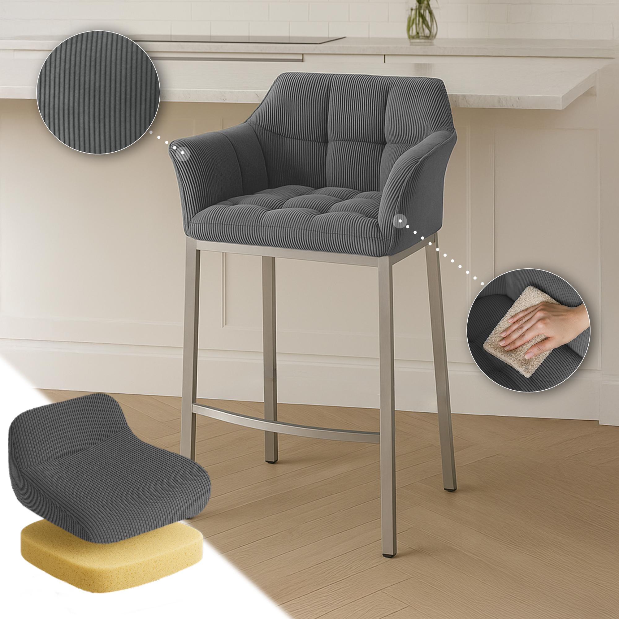 Barhocker Damaso E Cord mit 4-Fuß Gestell