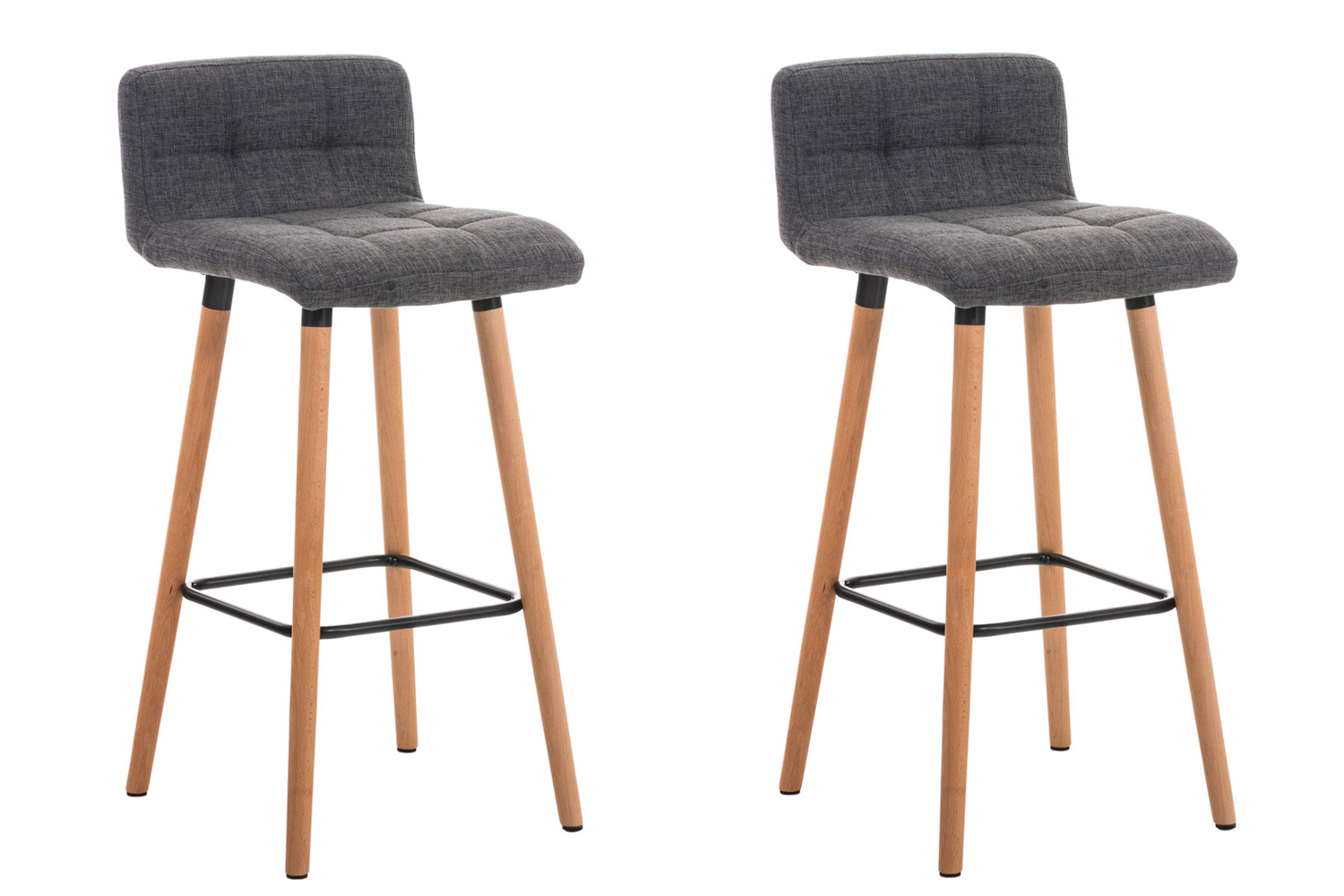 2er Set Barhocker Lincoln Stoff natura