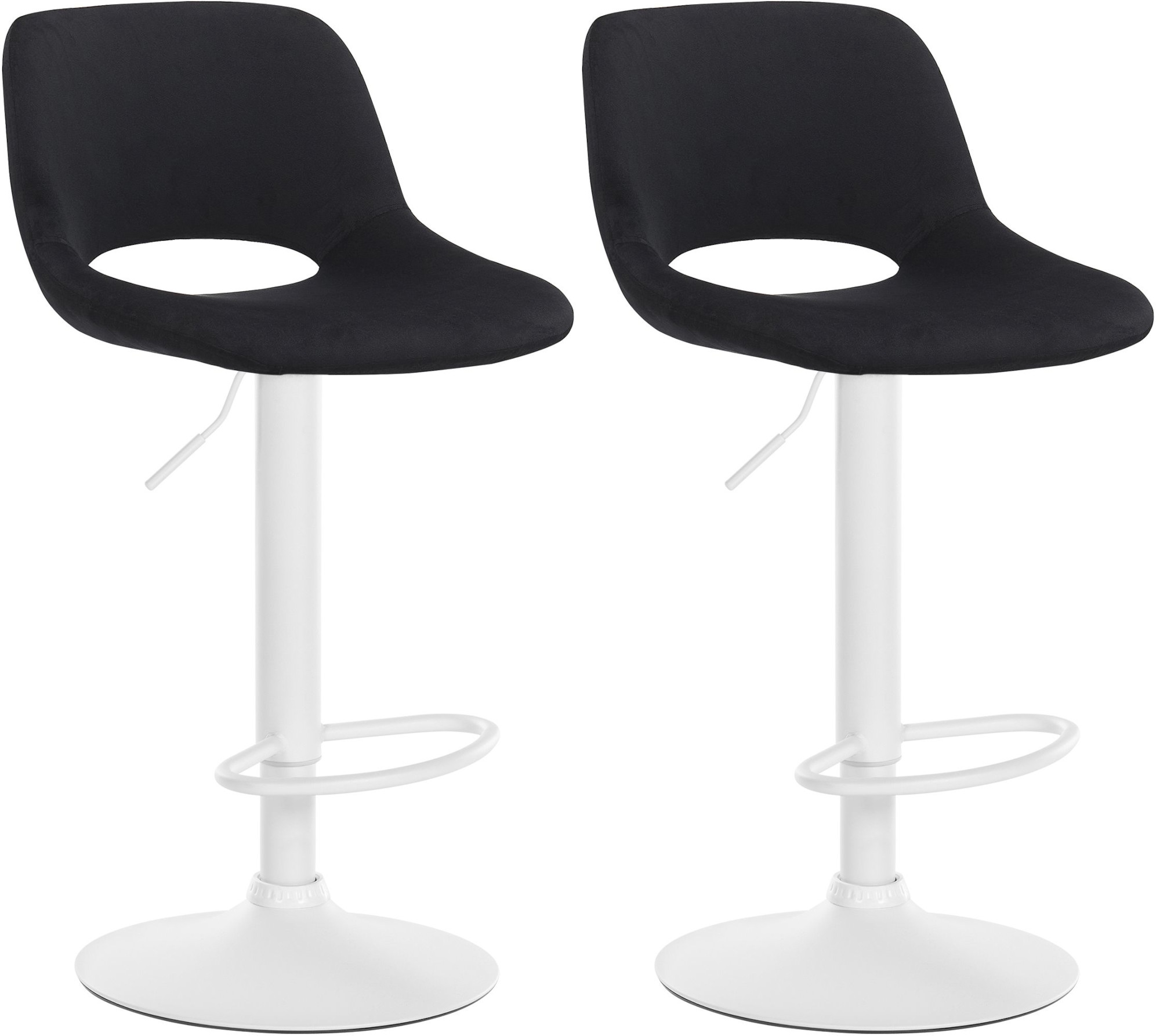 2er Set Barhocker Camden Samt weiß