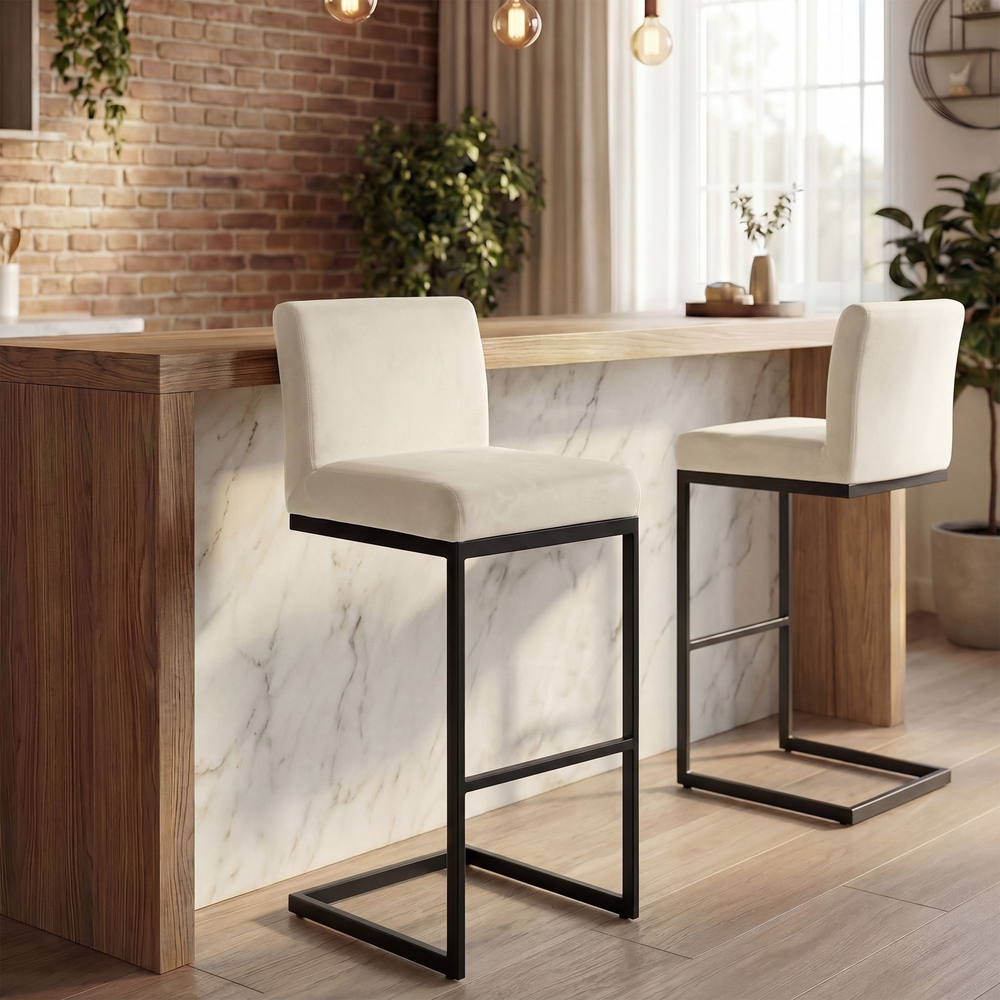 2er Set Barhocker Hopewell Samt B