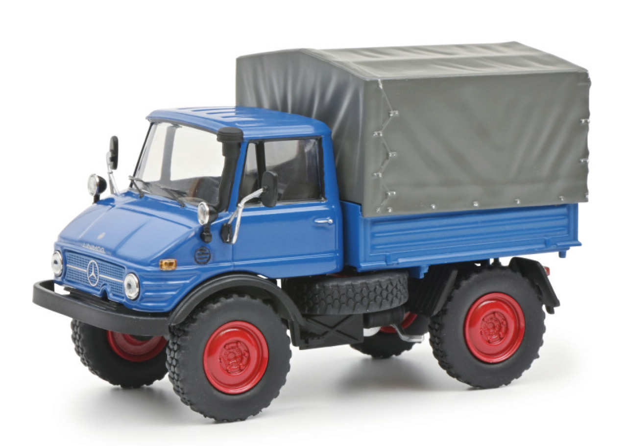 Schuco Modelle & Fahrzeuge Schuco 450314900 - Unimog 406 mit Plane, 1:43   - Modellauto