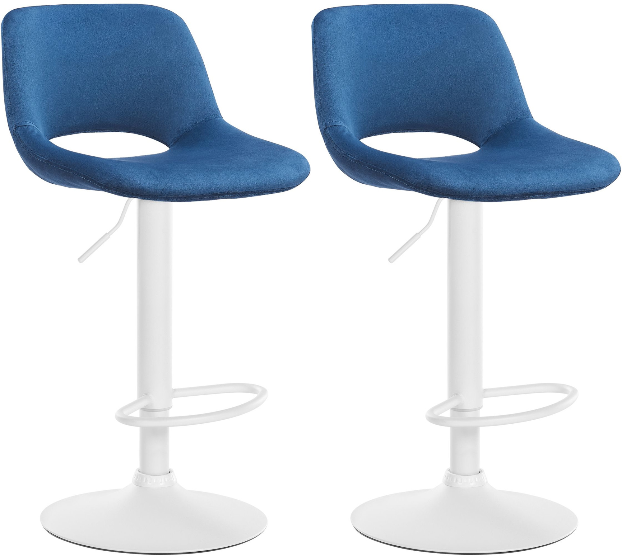 2er Set Barhocker Camden Samt weiß