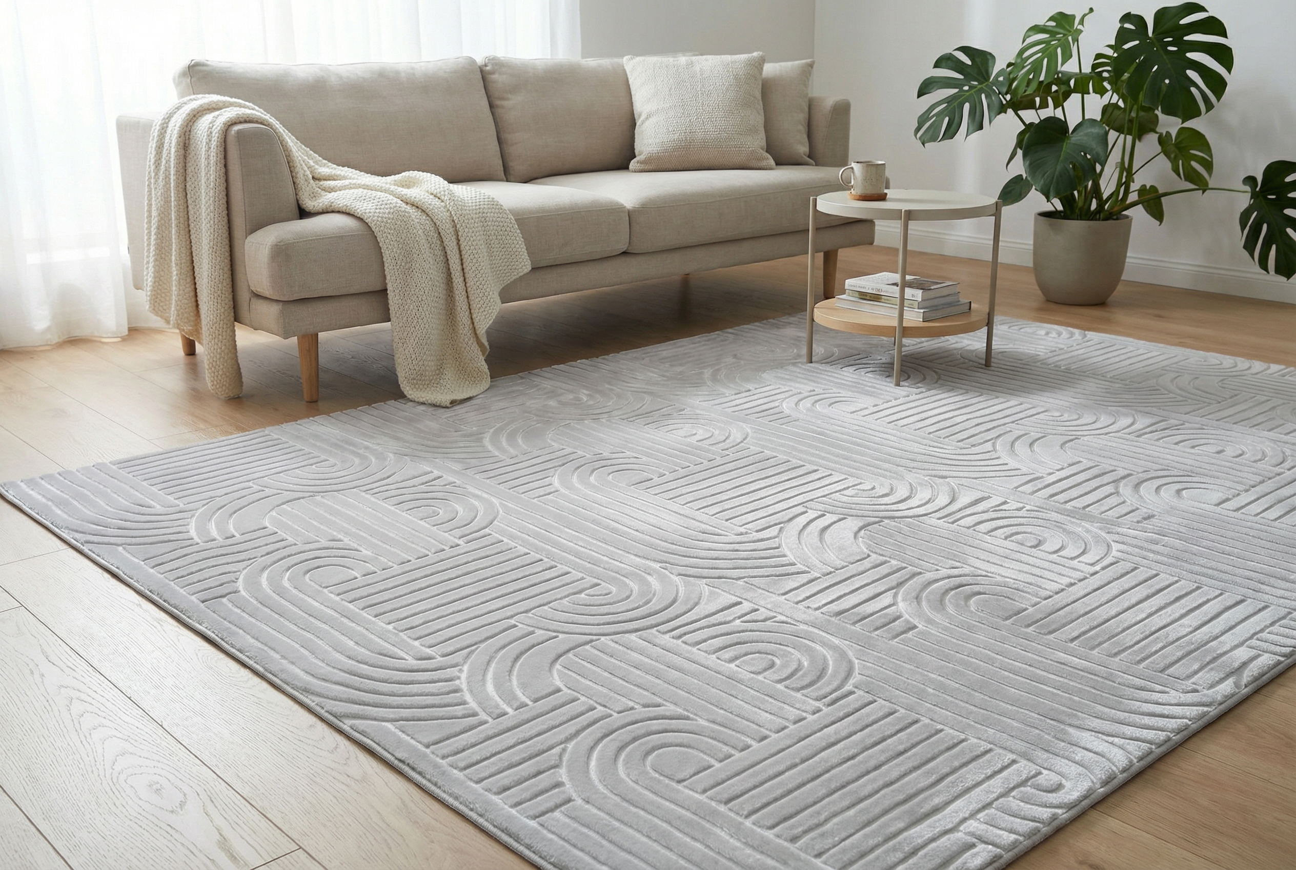 Teppich Calma 125 Silber 160 x 220 cm