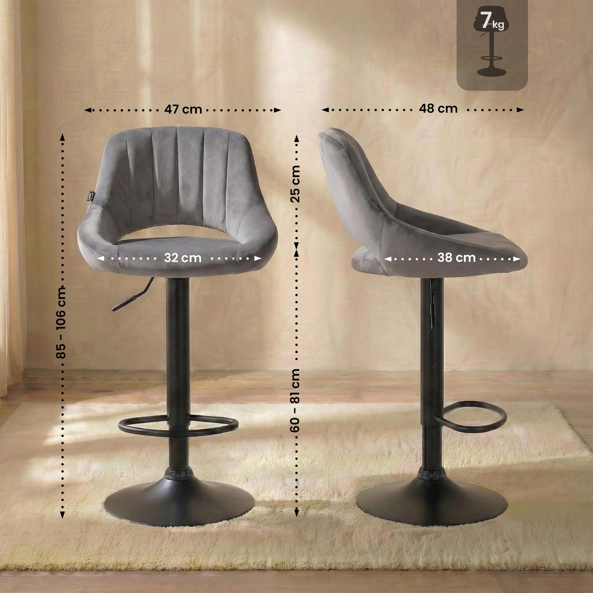 Barhocker Milet Samt schwarz