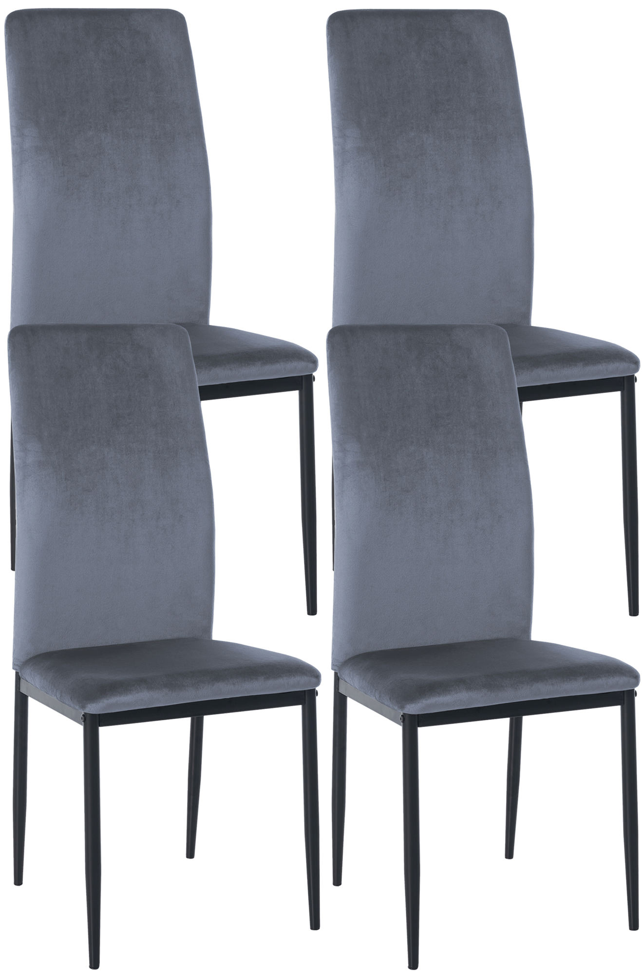 4er Set Esszimmerstühle Savino Samt