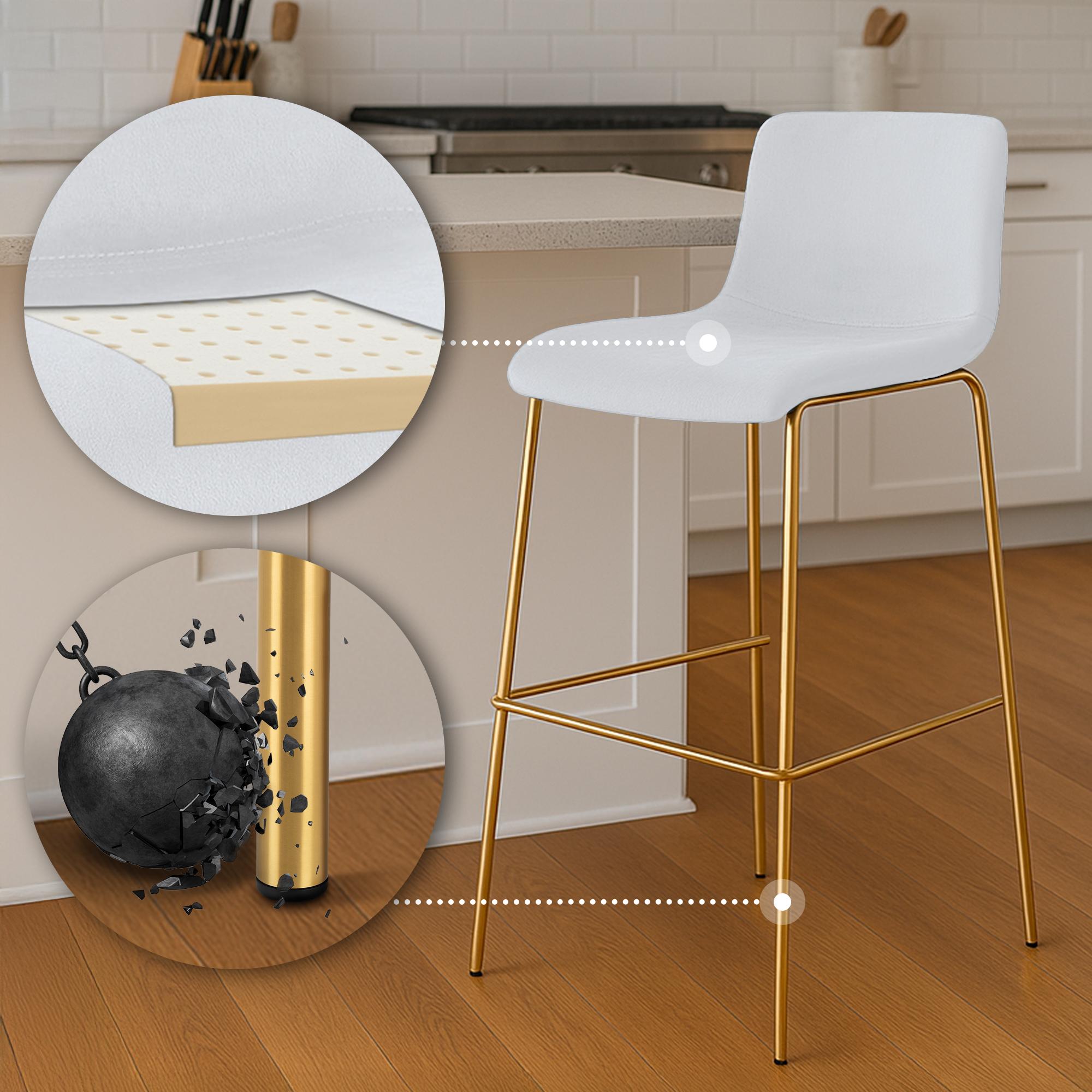Barhocker Hoover Samt 4-Fuß Gold