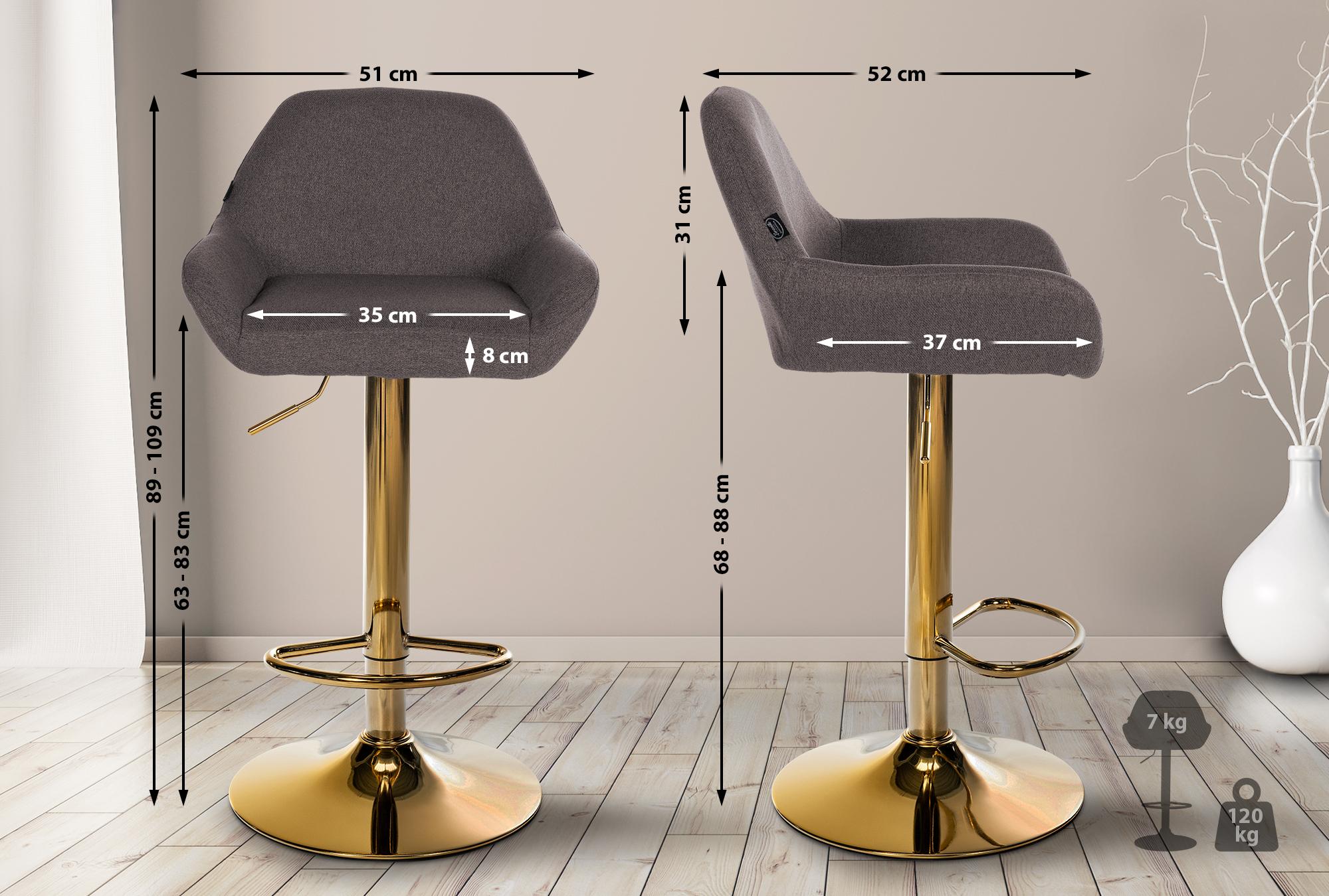 Barhocker Braga Gold Stoff