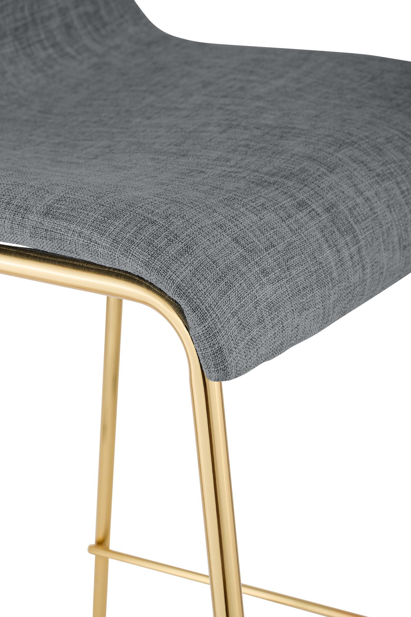 Barhocker Hoover Stoff 4-Fuß Gold