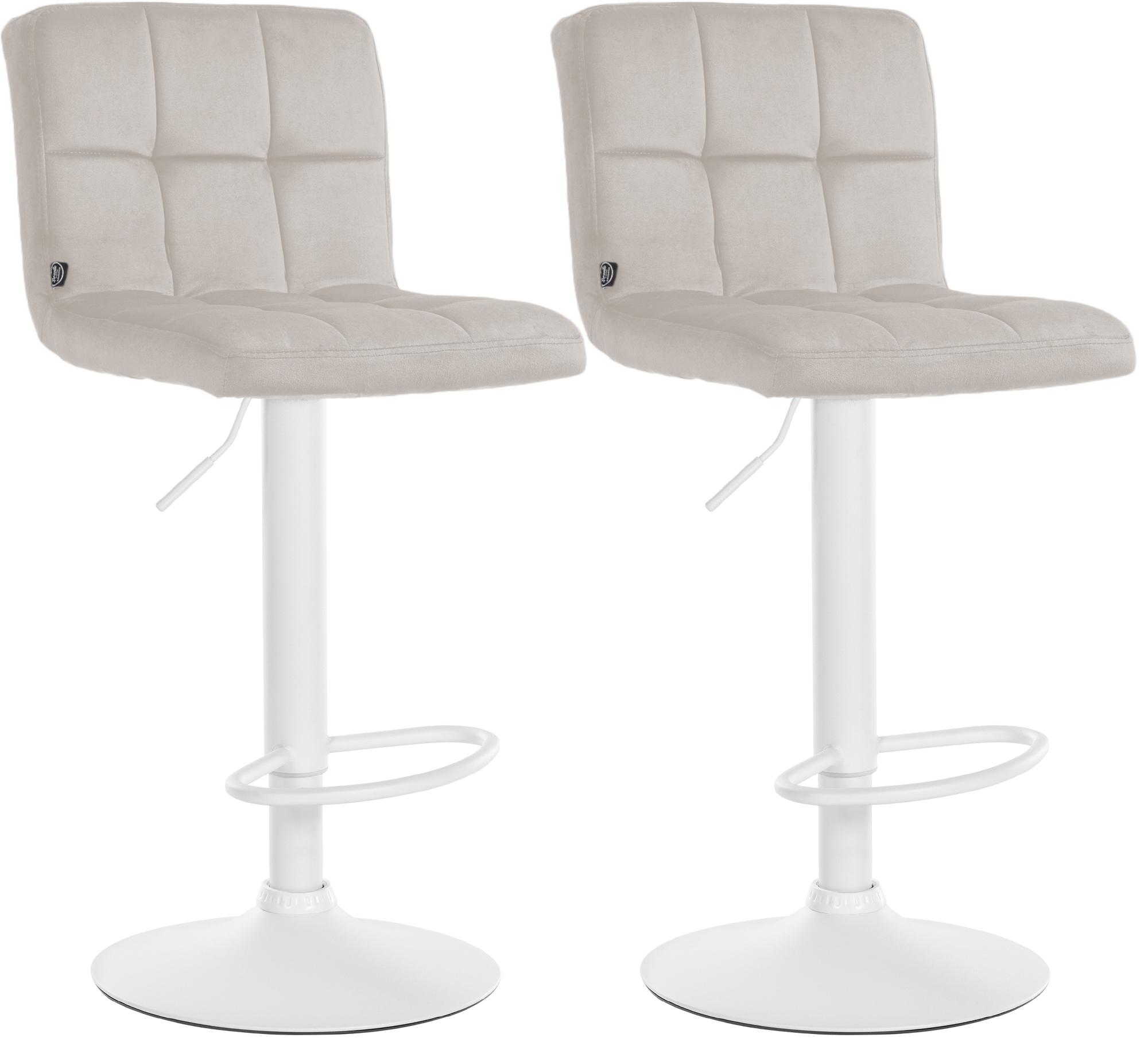 2er Set Barhocker Peru Samt weiß
