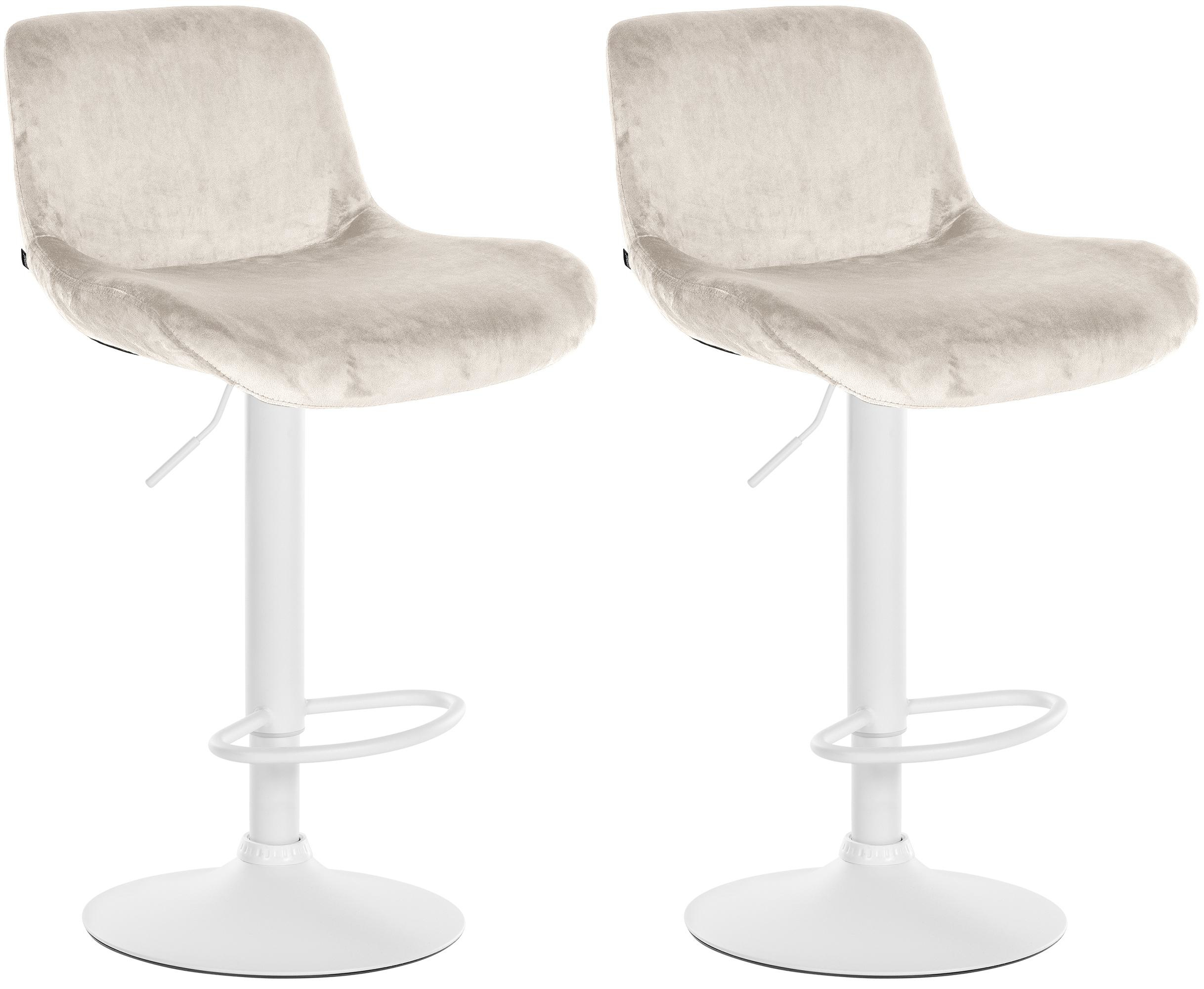 2er Set Barhocker Solon Weiß Samt