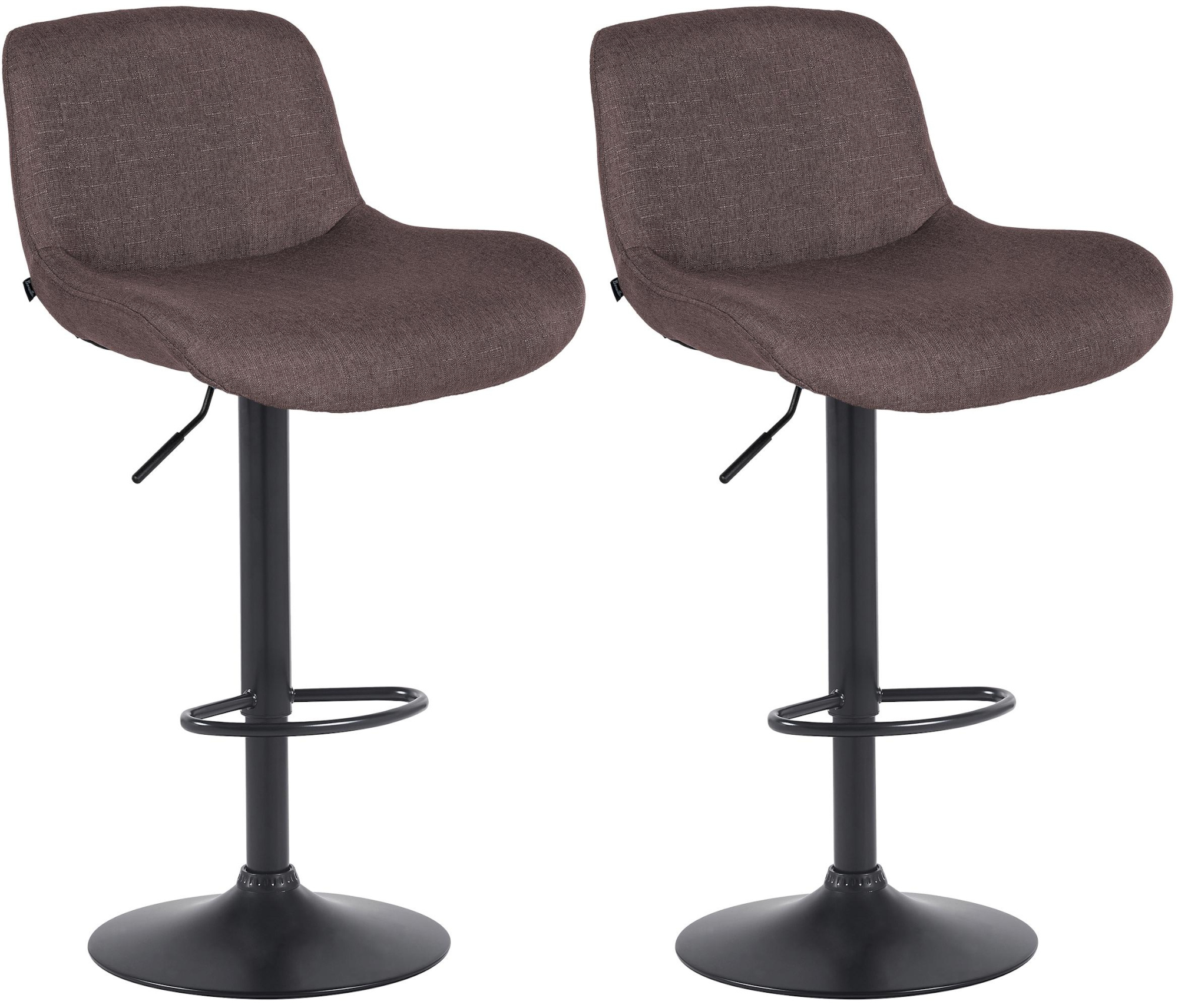 2er Set Barhocker Solon Schwarz Stoff
