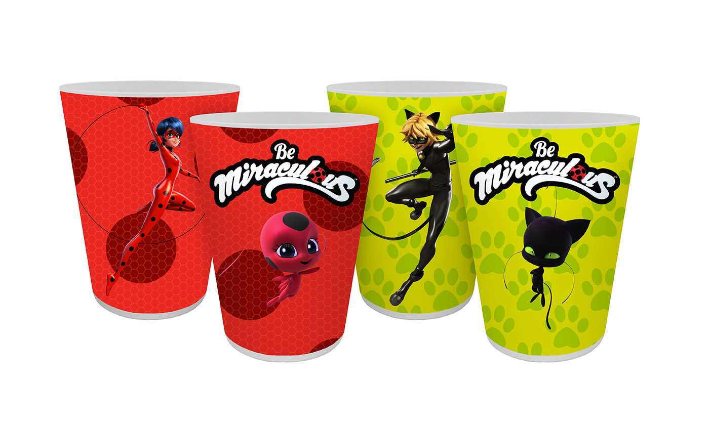 GEDA Küchenutensilien Miraculous / Ladybug - Trinkbecher 4er Set 300ml