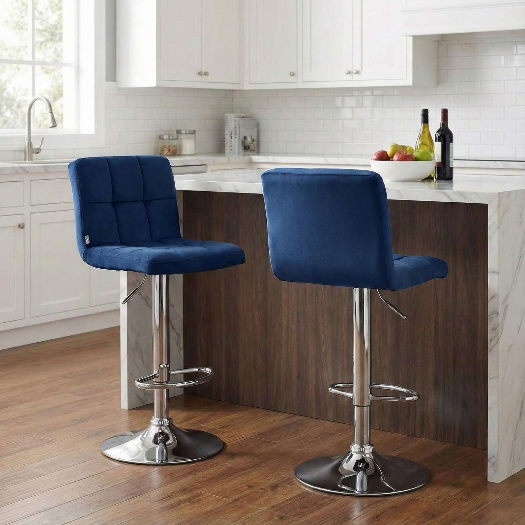 Barhocker Peru Samt chrom