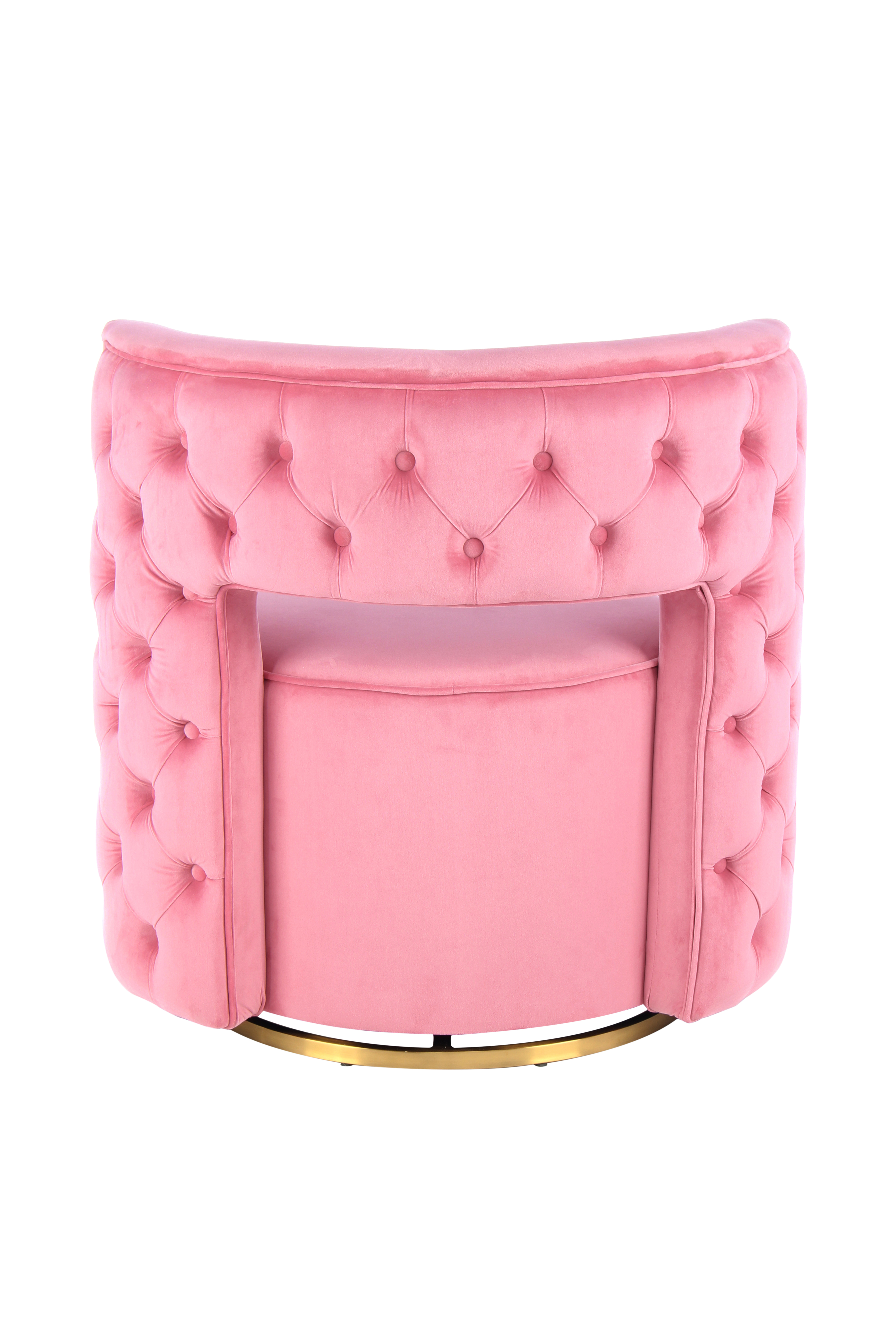Drehsessel mit Glamourdesign Rosa / Gold