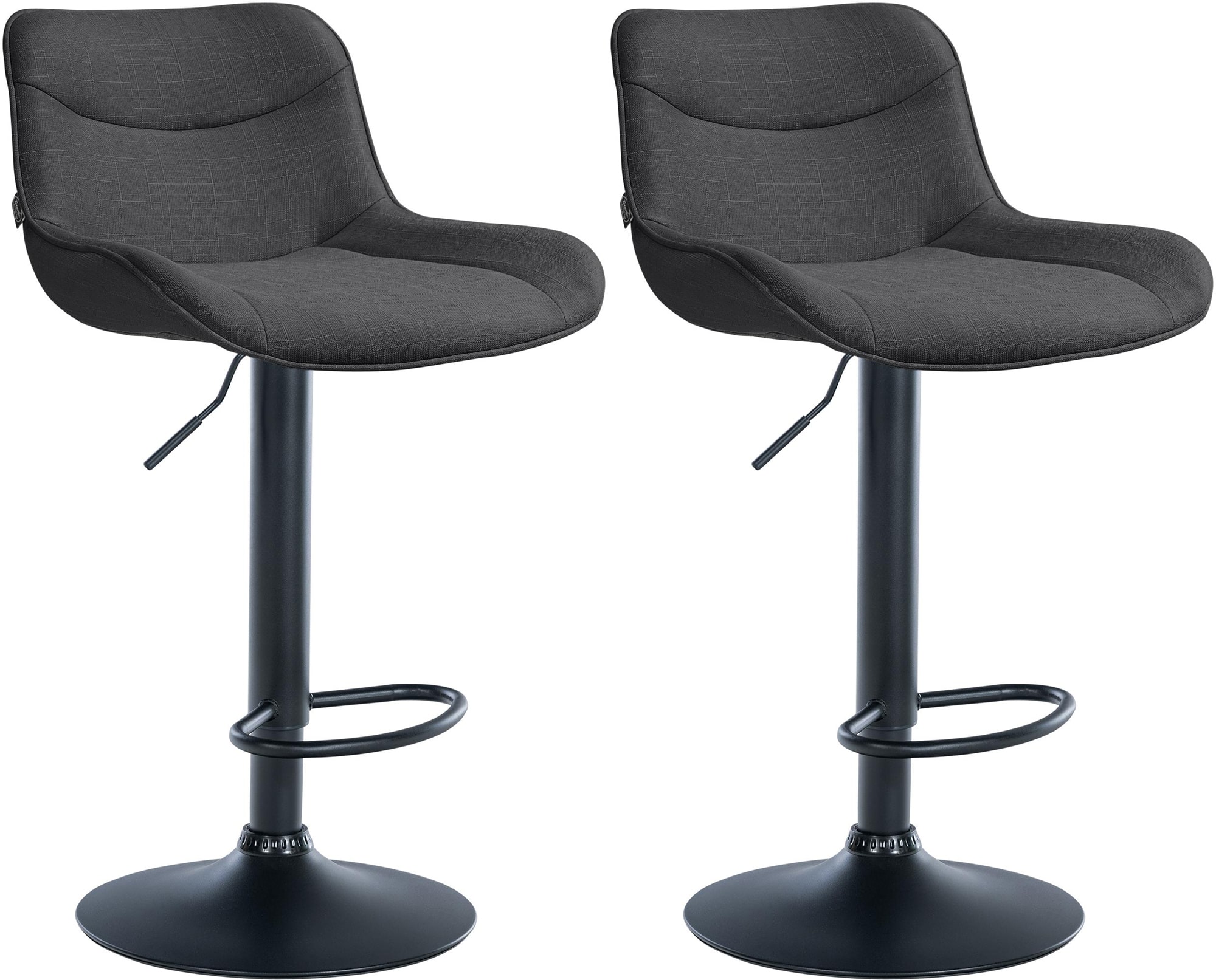 2er Set Barhocker Vonore Stoff schwarz