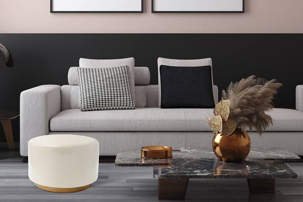 Beistelltisch mit Art-Deco-Design Elfenbein