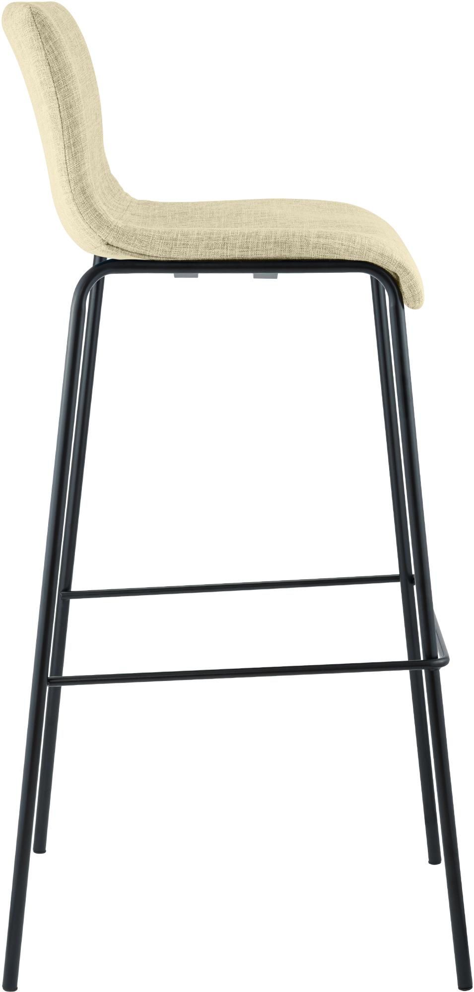 Barhocker Hoover Stoff 4-Fuß Gestell schwarz