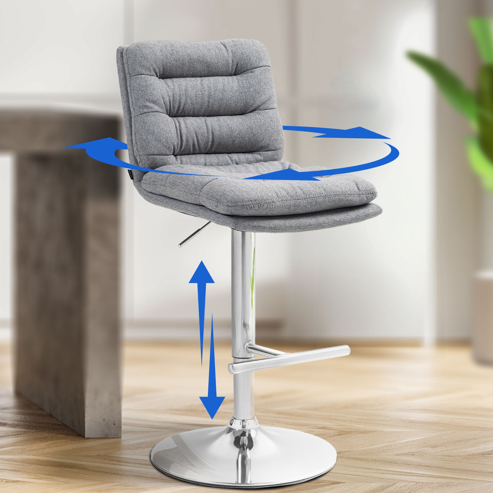 Barhocker Damar Stoff chrom