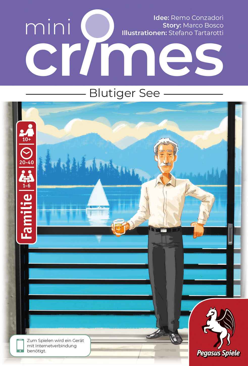 Pegasus Brettspiele & Gesellschaftsspiele MiniCrimes – Blutiger See – Familienspiel