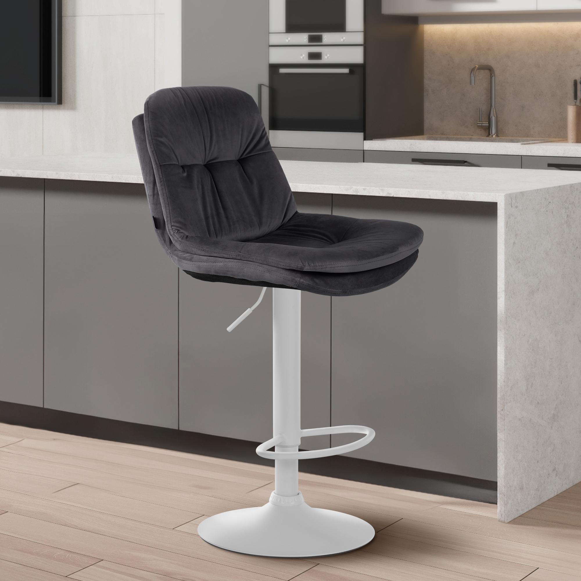 Barhocker Laurel Samt weiß