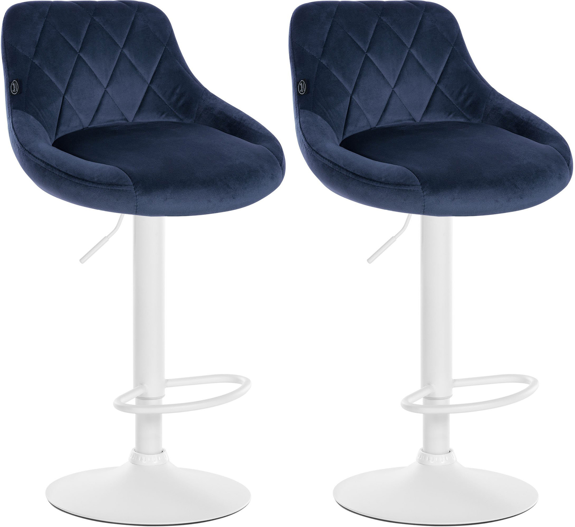 2er Set Barhocker Lazio Samt weiß